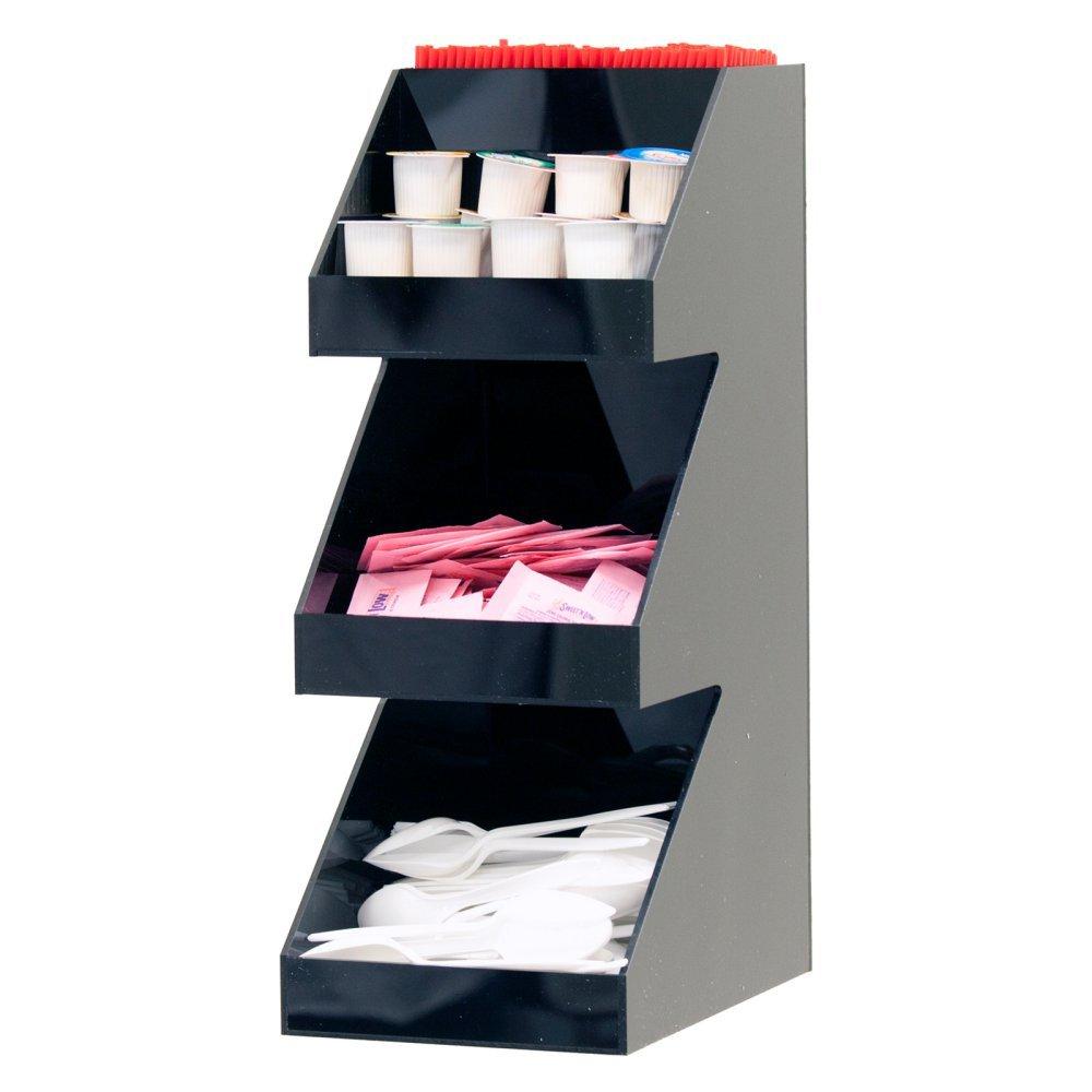 Mind Reader Coffee Tea Utensil and Condiment Station, Countertop Organizer, Coffee Bar, Kitchen, 6"L x 9"W x 16"H, Black