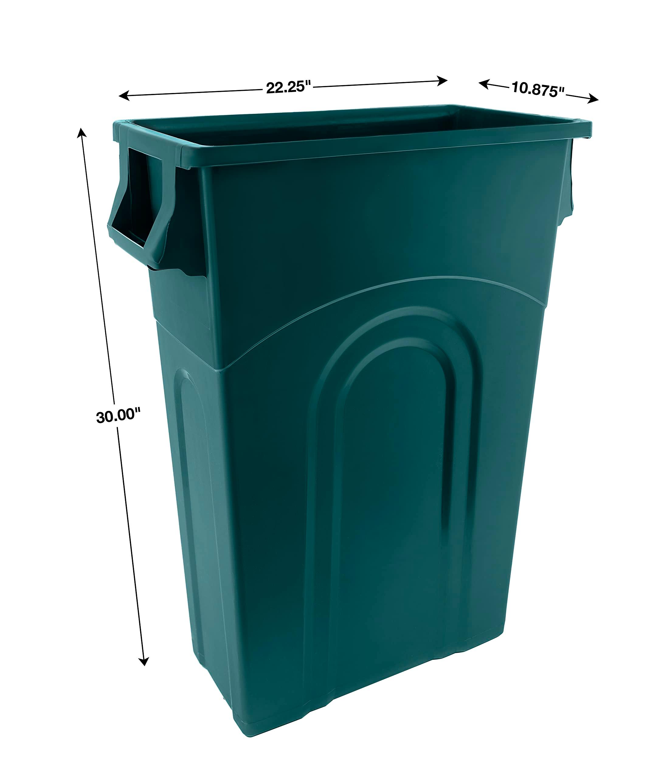 United Solutions Highboy Recycling Container, ECOSolution, 23 Gallon, Space Saving Slim Profile and Easy Bag Removal for Indoor or Outdoor use, ECO Green, W/O Symbol,2-Pack - Image 2