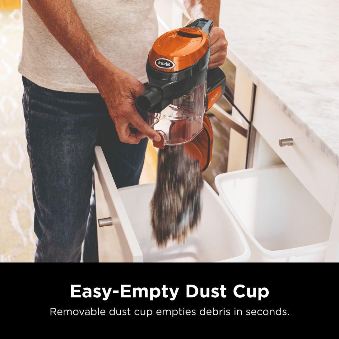 Shark Rocket Ultra-Light Corded Bagless Vacuum for Carpet and Hard Floor Cleaning with Swivel Steering (HV301), Gray/Orange - Image 9