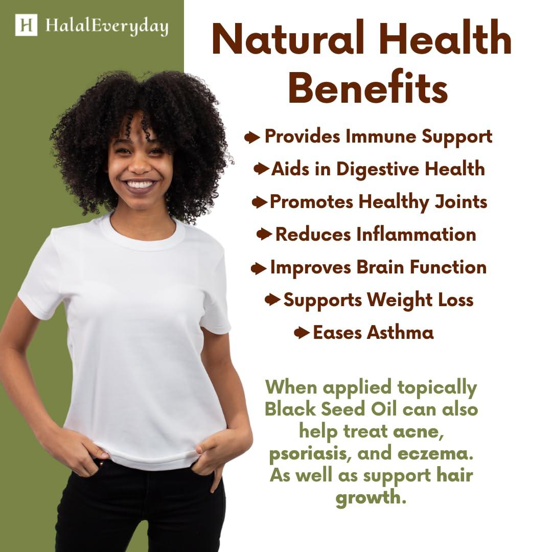 Organic Black Seed Oil - USDA Certified Cold Pressed Glass Bottle Over 1.5% Thymoquinone 3X strength Turkish Black Cumin Nigella Sativa non-GMO 100% Pure Blackseed Oil (32oz Glass (2X16) Bottle) - Image 5