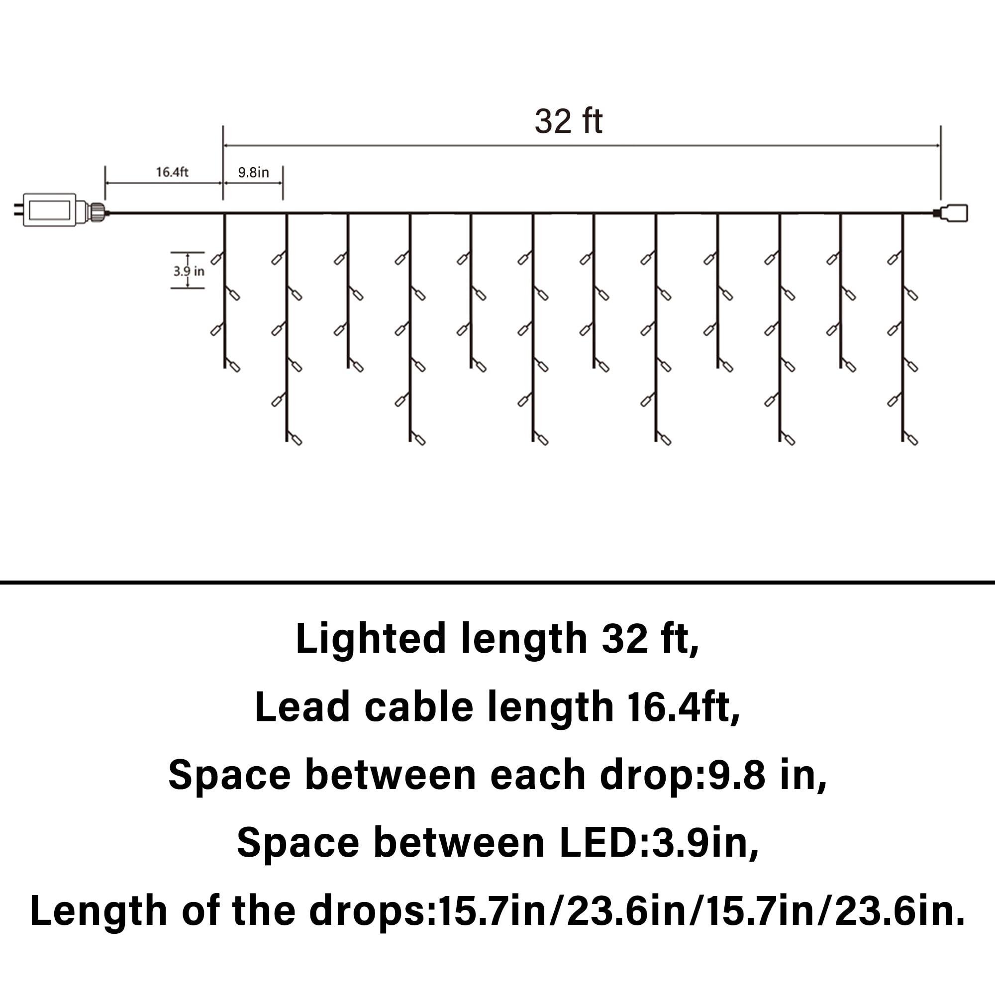 Lomotech Christmas Icicle Lights - 32Ft 8 Modes Waterproof Christmas Lights Connectable with Timer for Holiday, Wedding Party, Eaves, Christmas Decorations (White) - Image 2