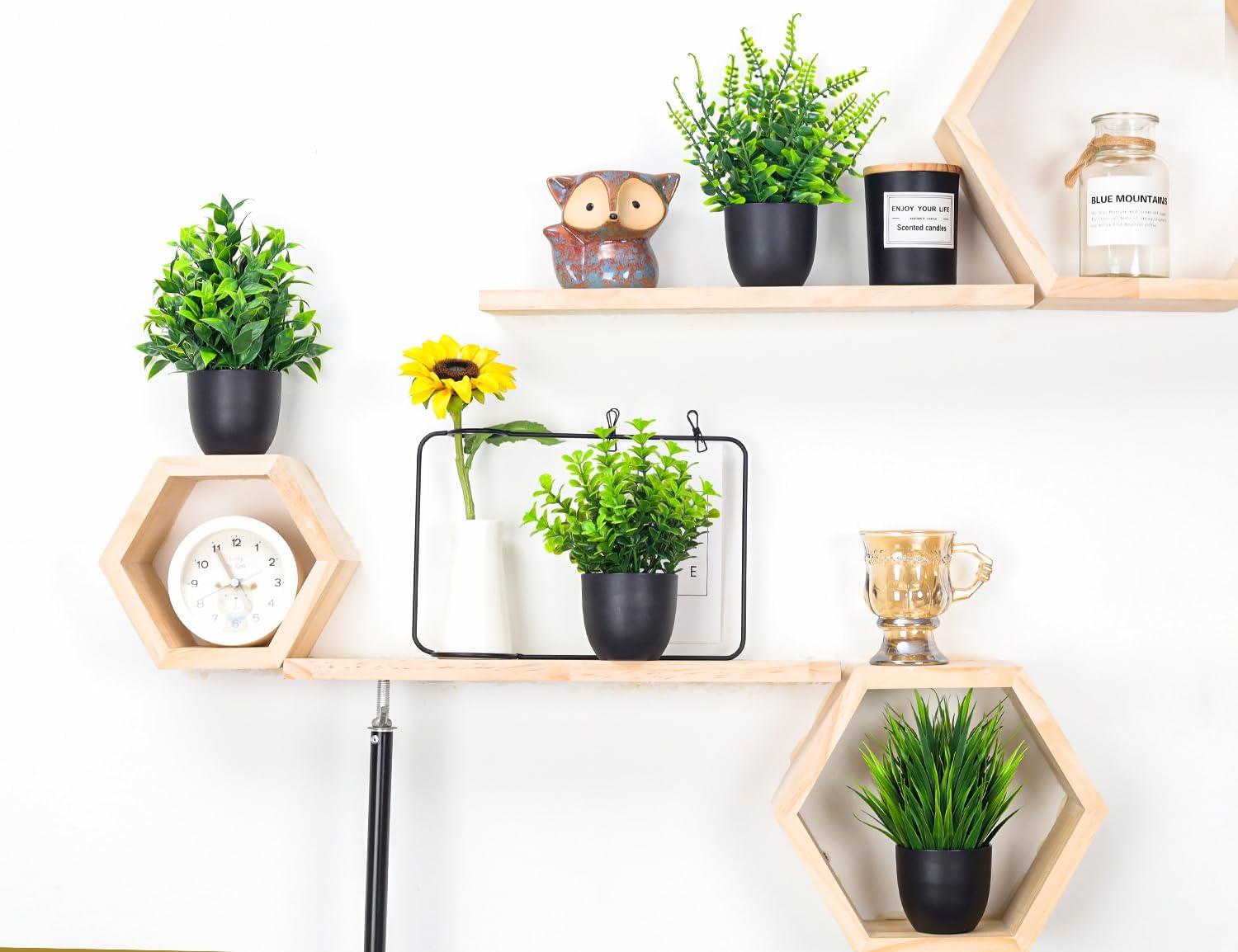 Der Rose Fake Plants 4 Packs Artificial Plants Small Faux Plants Black Bathroom Accessories for Bathroom Home Office Desk Decor Indoor - Image 5