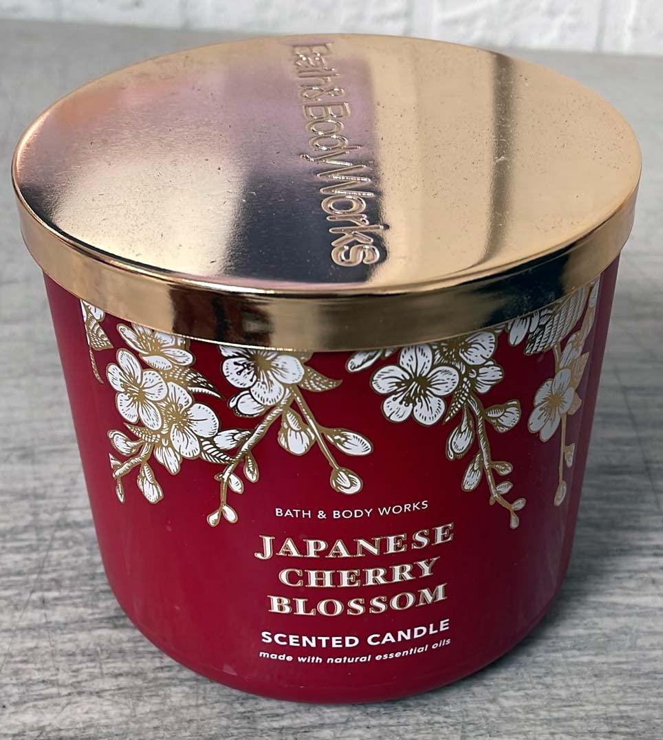 Bath and Body Works JAPANESE CHERRY BLOSSOM 3-Wick Candle 14.5 Ounce - Image 2