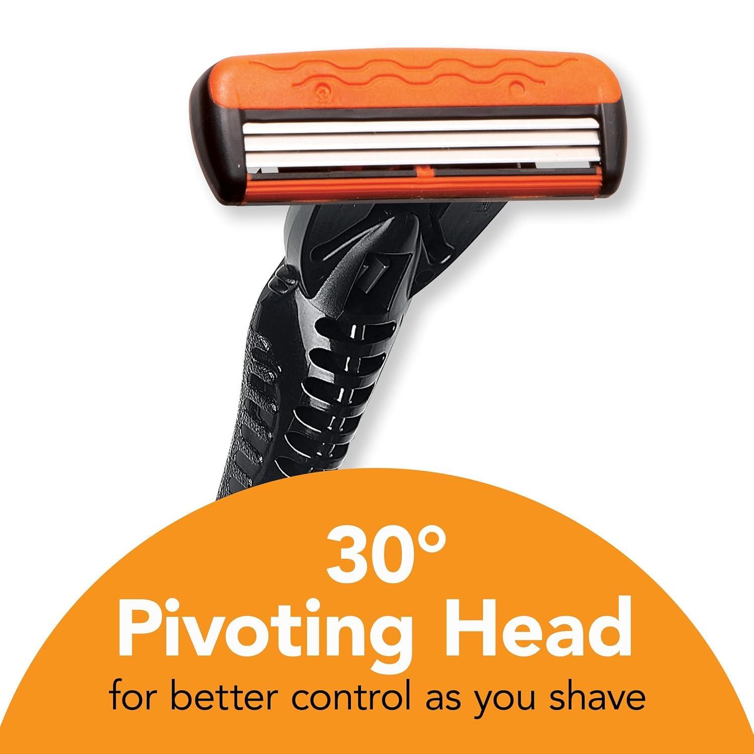 BIC Comfort 3 Men's Refillable 3 Blade Razors, Black Handle with Pivoting Head, 12-Pack - Image 6