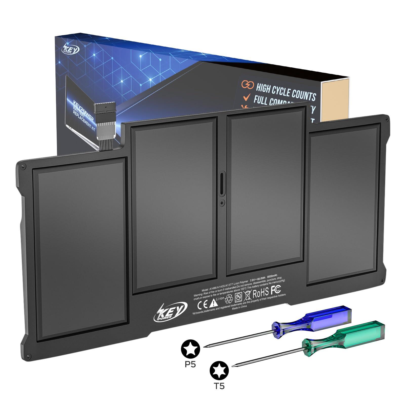 Key Power A1466 Battery, 13 inch MacBook Air Battery Replacement for A1466 (Mid 2012/2013, Early 2014/2015, 2017), A1369 (Late 2010, Mid 2011), Compatible Laptop Models A1496 A1377 A1405