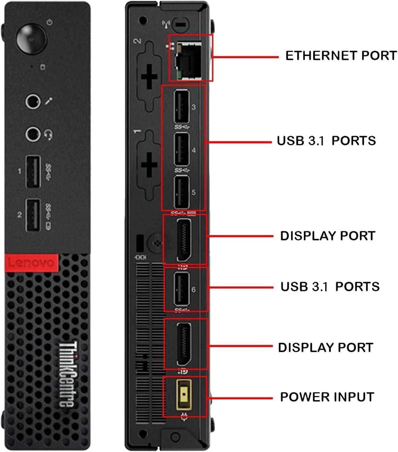 Lenovo ThinkCentre M910Q Tiny Desktop Computer, Intel Core i7-6700T Upto 3.6GHz, 32GB RAM, 1TB NVMe SSD, 4K 3-Monitor Support DisplayPort, HDMI, AC Wi-Fi, Bluetooth - Windows 10 Pro (Renewed) - Image 4