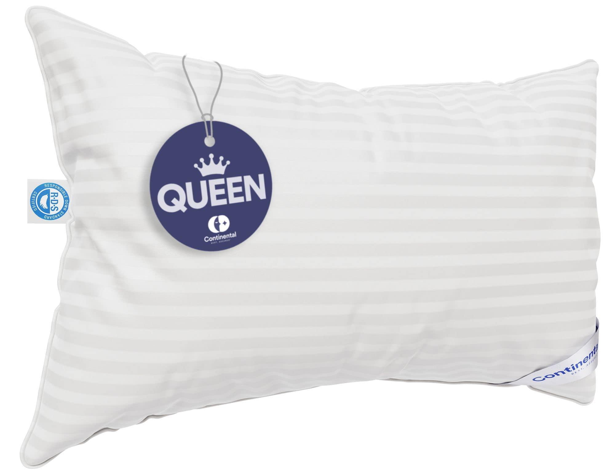 Continental Bedding | Serenity Goose Down Pillow | 700 Fill Power Hungarian White Down | 400TC Cotton Damask Shell | Made in USA | Soft, Queen (Pack of 1) - Image 2