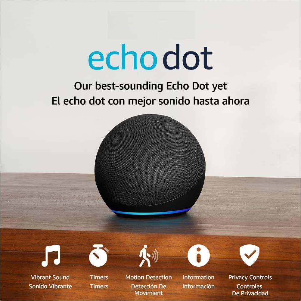 Echo Dot (5th Gen, 2022 release) | International Version with EU Power Adaptor | Smart speaker with Alexa | Charcoal - Image 7