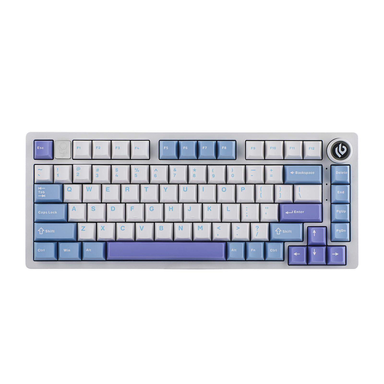 EPOMAKER x LEOBOG Hi75 Aluminum Alloy Wired Mechanical Keyboard, Programmable Gasket-Mounted Gaming Keyboard with Mode-Switching Knob, Hot Swappable, NKRO, RGB (White Purple, Nimbus V3 Switch)