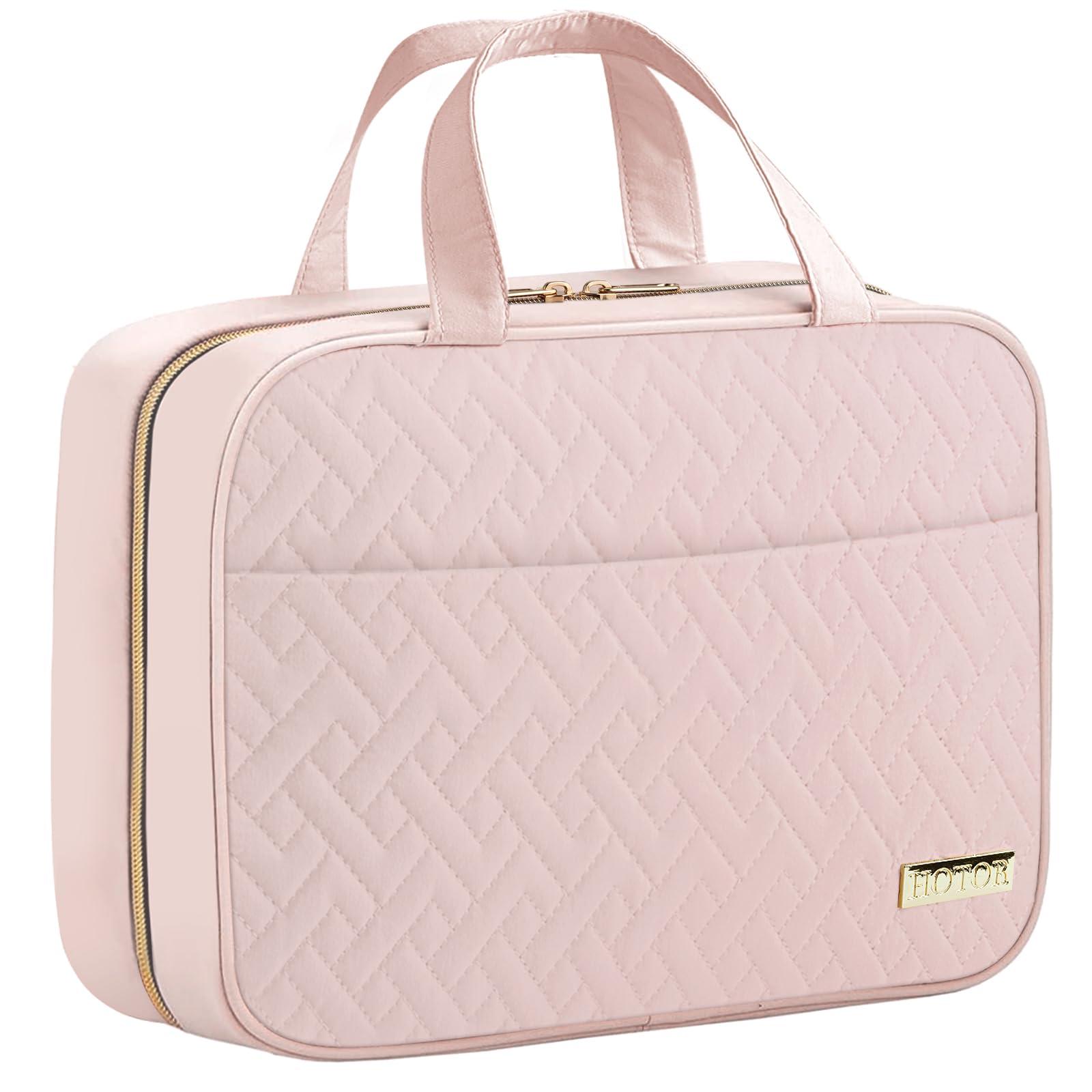 HOTOR Travel Toiletry Bag w/Hanging Hook - Spacious Toiletry Bag Essentials for Women & Men, Makeup Bag/Big Comparment, Waterproof for Travel Accessories, Medium, Pink - Image 3