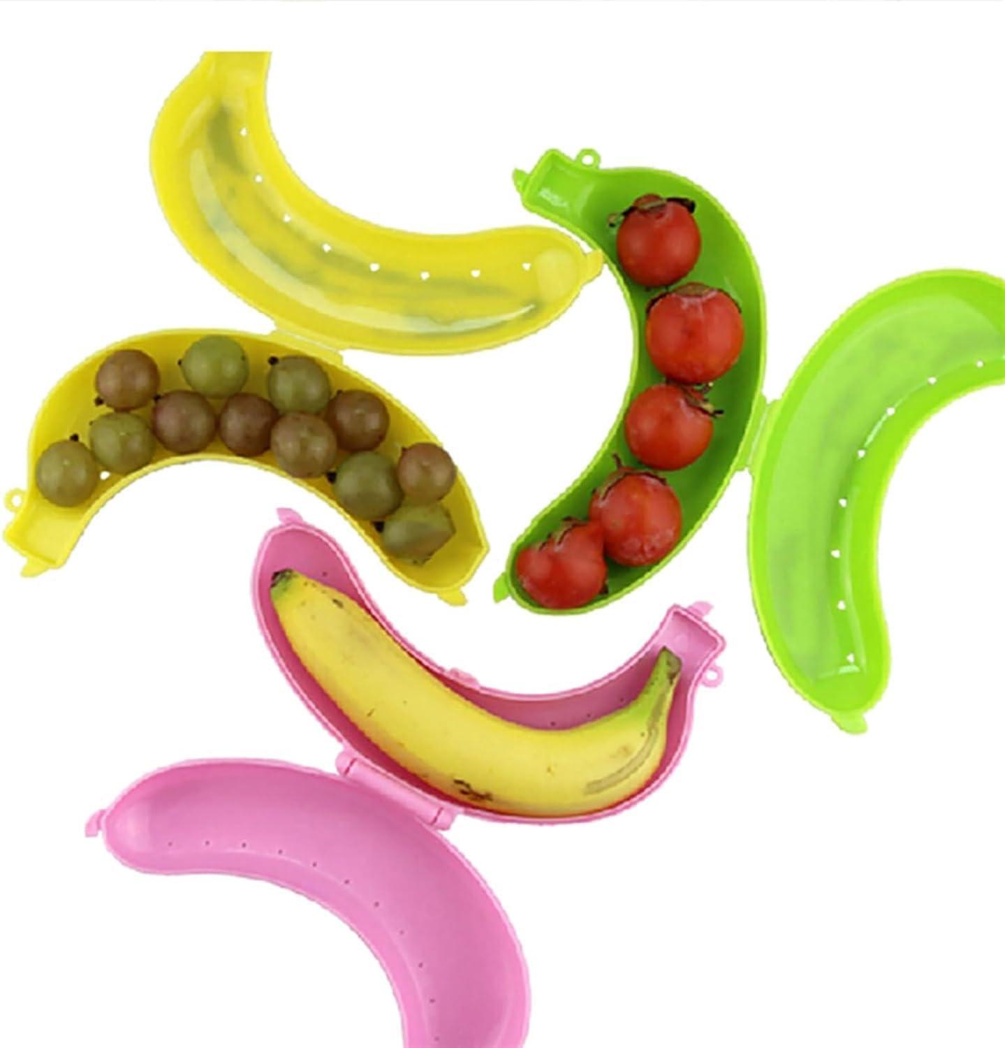 Jinshining Yellow Banana Protective Case Banana Protector Box Holder Banana Protector Flexible Plastic Fruit Banana Storage Case for Picnic and Travel Container Sets - Image 4