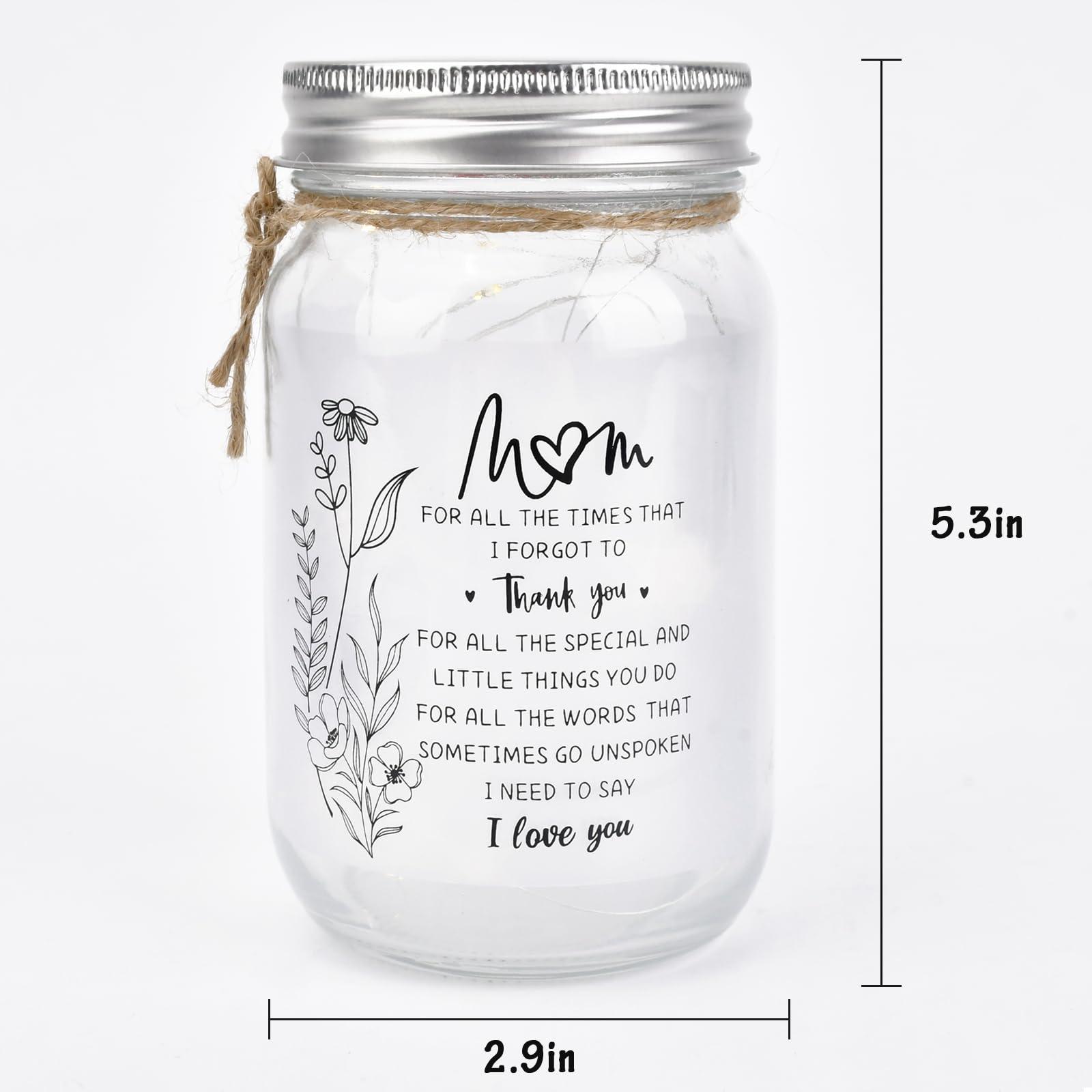 KUCHEY Birthday Gifts for Mom, Mason Jar Night Lights, Mothers Day Gifts for Mom from Daughter Son, Home Decorations Night - Image 3