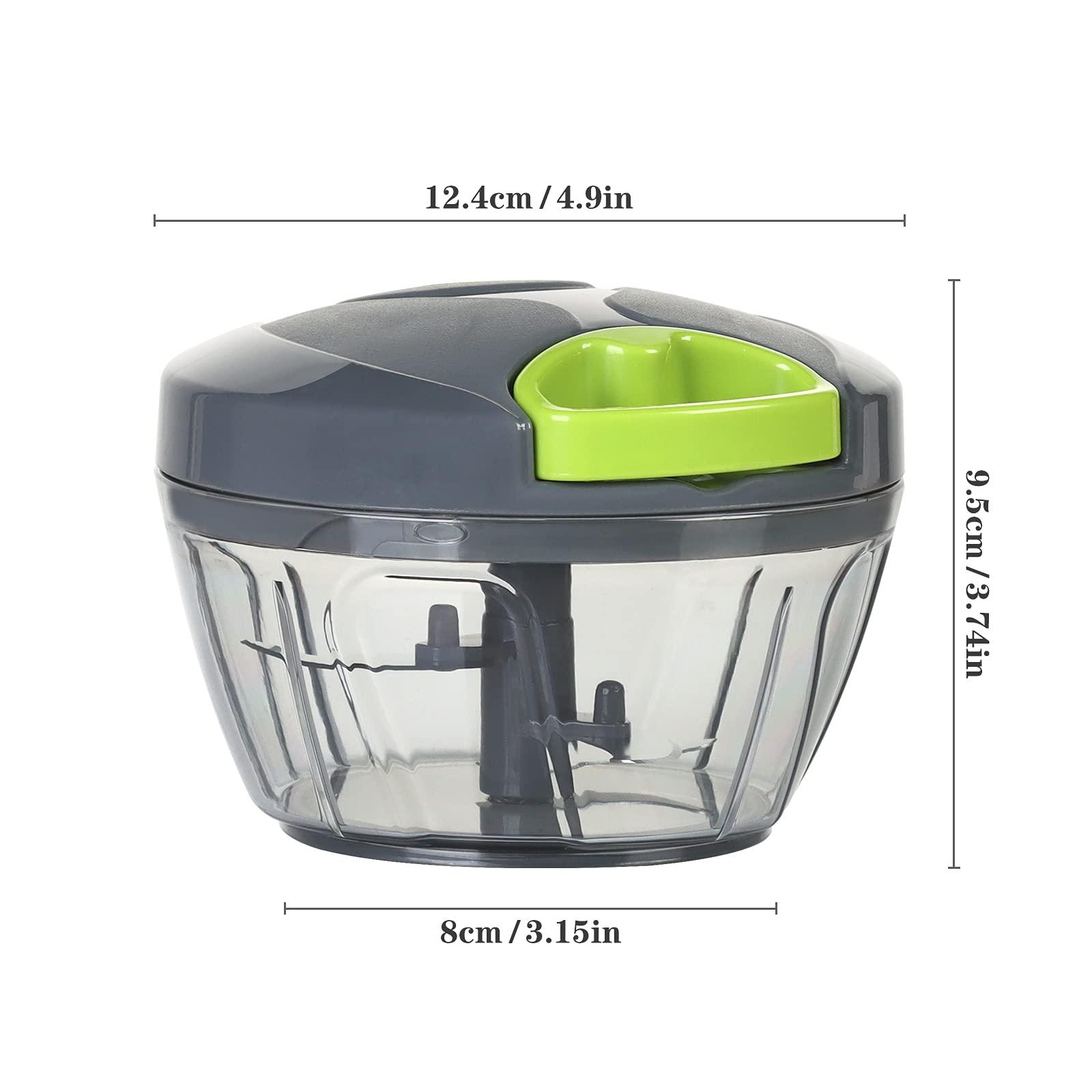 Cambom Manual Food Chopper Vegetable Cutter, Hand String Vegetable Chopper Onions Cutter for Vegetable Fruits Nuts BPA Free Food Safe Material, 550ml Gray - Image 2