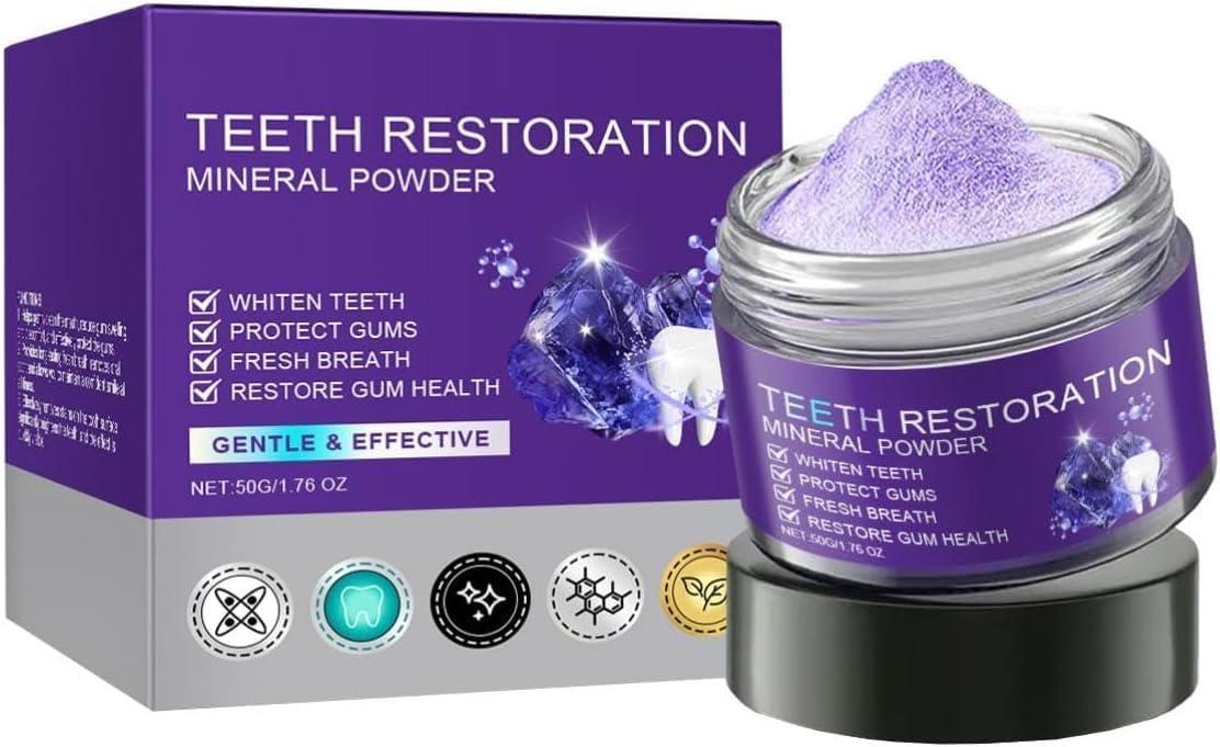 Teeth Restoration Mineral Powder, Teeth Whitening Mineral Powder，Effective in Strengthening Teeth and Gums, Fresh Breath Toothpaste - Image 1