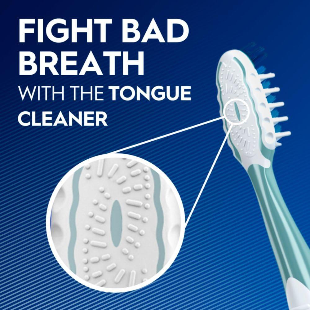 Oral-B Pro Health CrossAction All in One Soft Toothbrushes, Deep Plaque Fighter, Rounded Bristles Gentle on Teeth, Tongue and Cheek Cleaner, Gum Stimulators, 6 Count, Tooth Brush Pack - Image 5