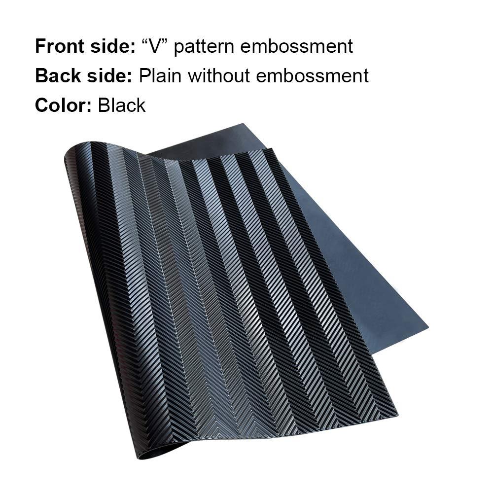 Unikstep, Rubber Sheet, 21.5"x14.5", Thick 0.08", for Shoe Sole Heel Repair, Furniture Pad, Vibration Reduce, DIY Gasket Seal Pad, Floor Anti Slip Cushion (Black Color V Pattern) - Image 2