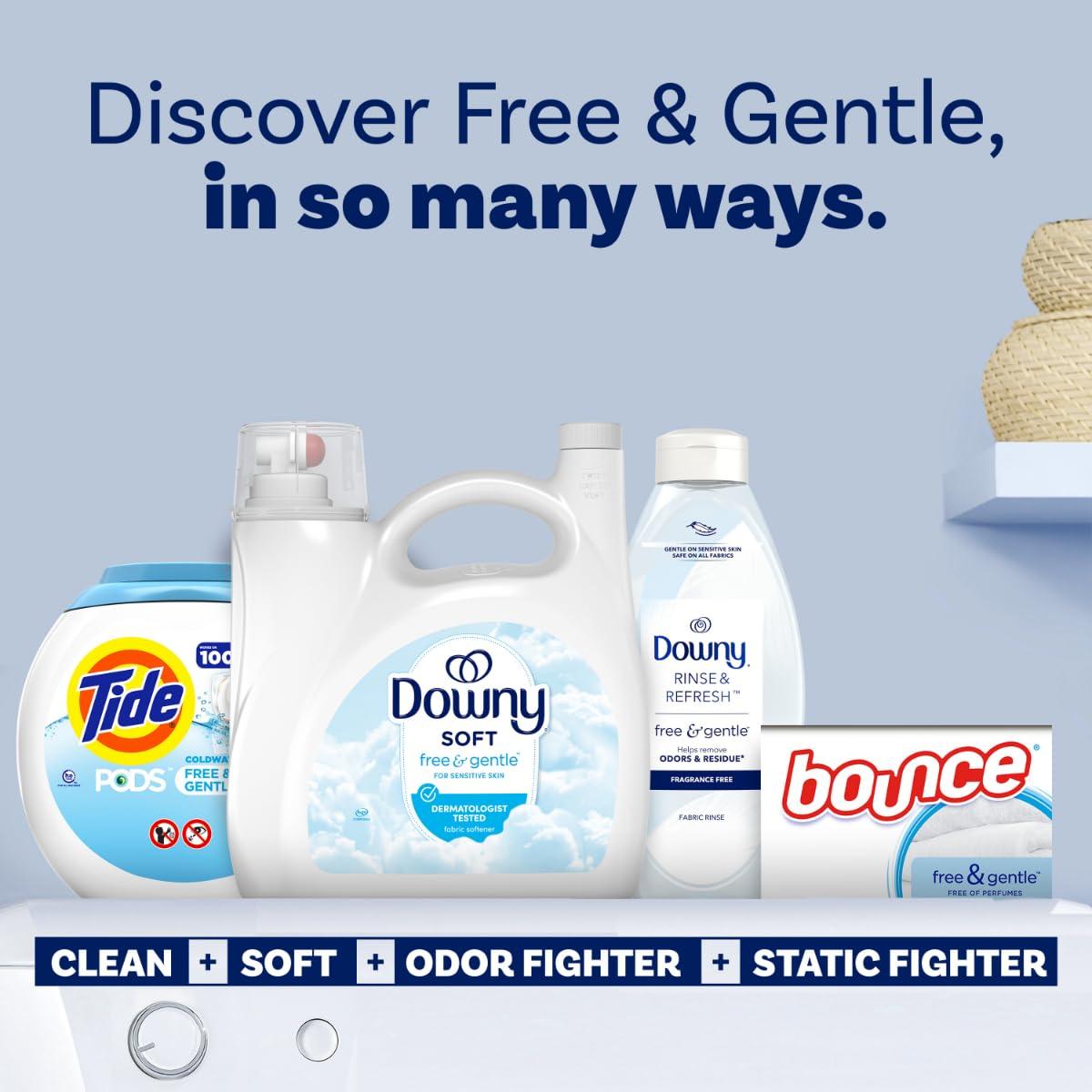 Downy Free & Gentle Fabric Softener, Fabric Conditioner, Hypoallergenic, 190 Loads, 140 fl oz, Downy Fabric Softener, Liquid Fabric Softener - Image 8