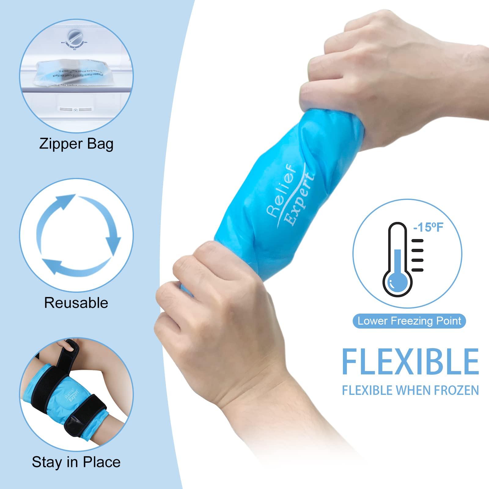 Relief Expert Knee Ice Pack Wrap Around Entire Knee, Large Ice Pack for Leg Soothing Discomfort, Reusable Ice Wraps with Cold Compress for Musclar Relaxation, Post-Workout Recovery,L - Image 4