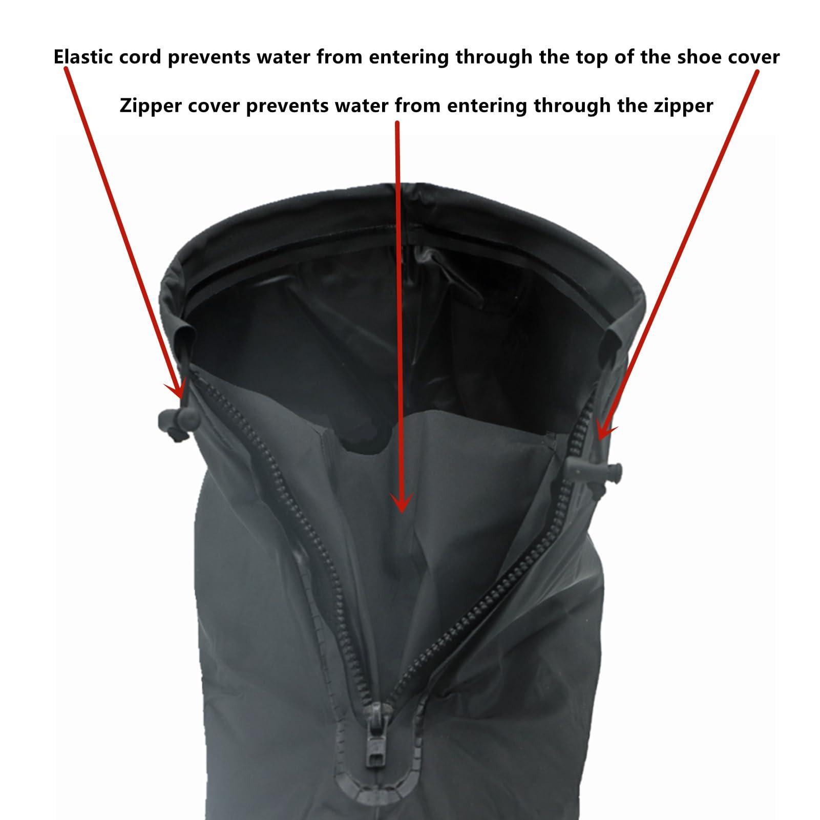 Sepikvin Waterproof Shoe Covers, Reusable Foldable Slip Proof Bottom Overshoes with Zipper, Keep Shoes Dry for Gardening Cycling Fishing Walking in Rain Snow and Mud - Image 3