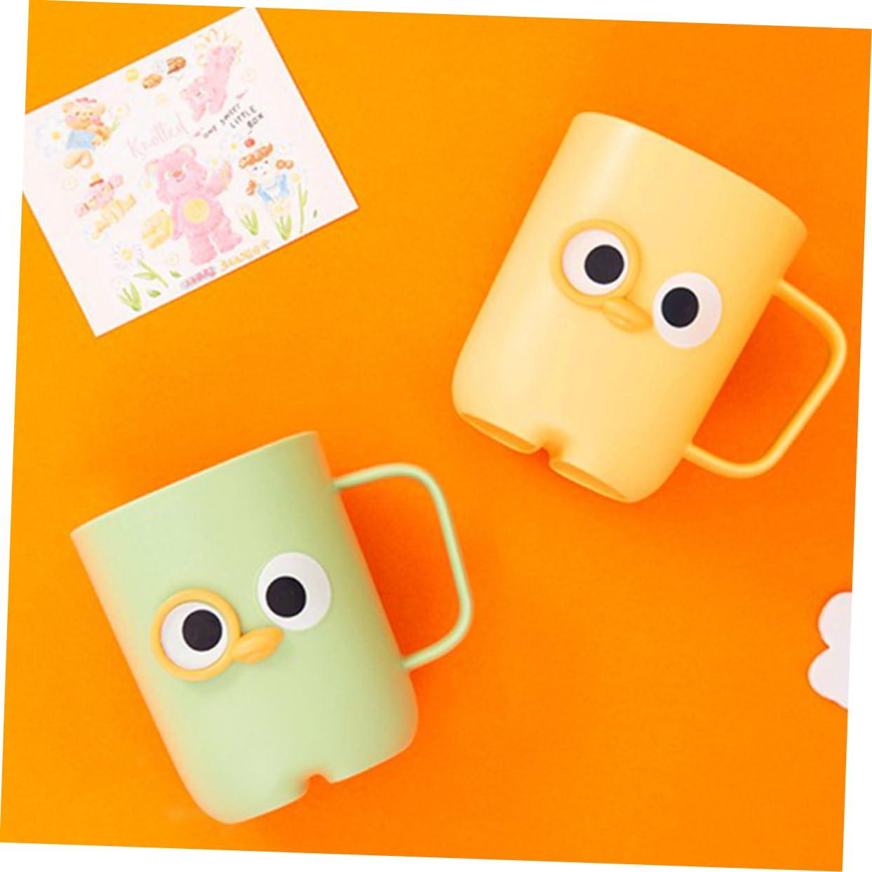 BRIGHTFUFU Toothbrush Storage Cup Toothbrush Cup Holder Plastic Cartoon Design Reusable for Boys and Girls Adults - Image 9