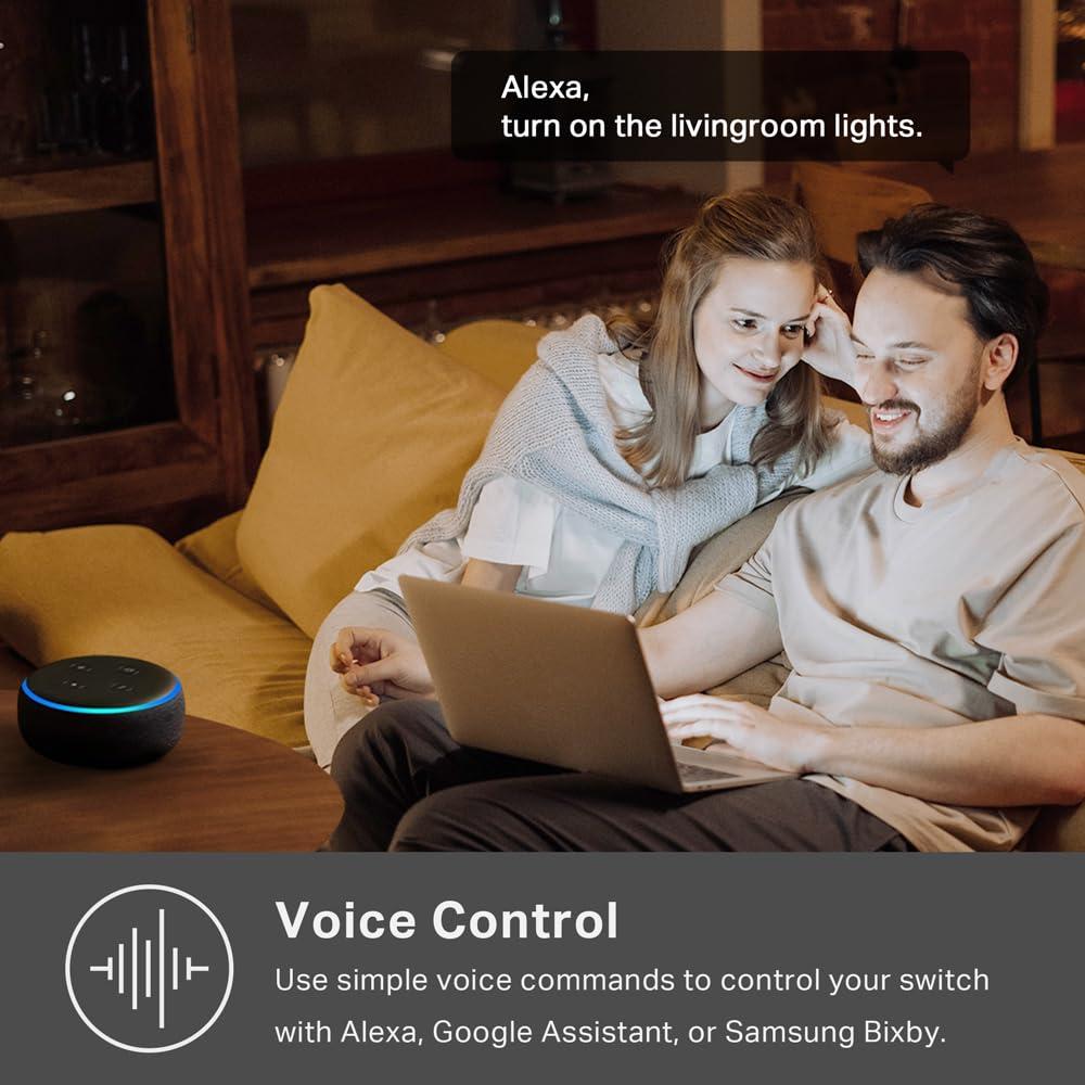 Kasa Smart Switch 2-Gang HS200-2, Single Pole,Neutral Wire Required, 2.4GHz Wi-Fi Light Switch Compatible with Alexa and Google Home, UL Certified, No Hub Required, White - Image 3