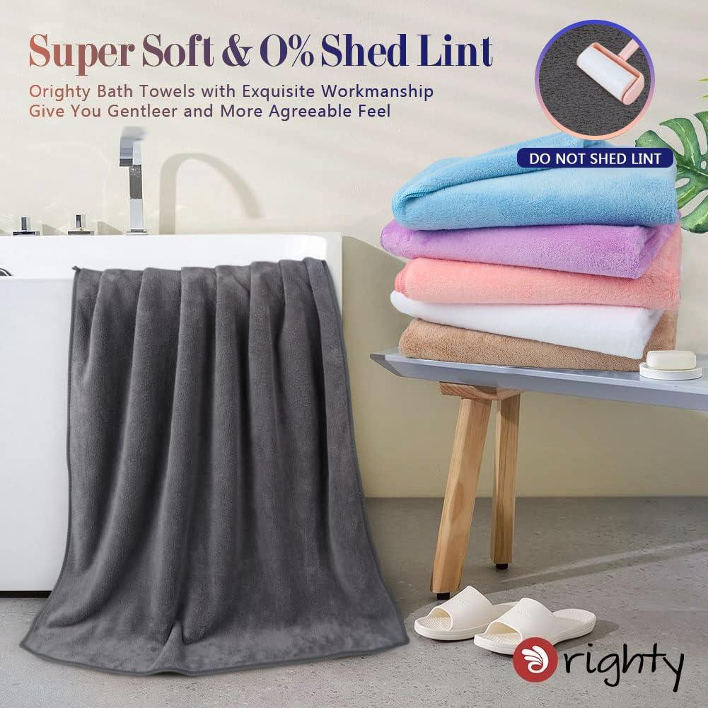 Orighty Bath Towels Pack of 6(24'' x 48'') - Soft Feel, Highly Absorbent, Quick Drying for Body, Sport, Yoga, SPA, Fitness - Multi-Color - Image 2