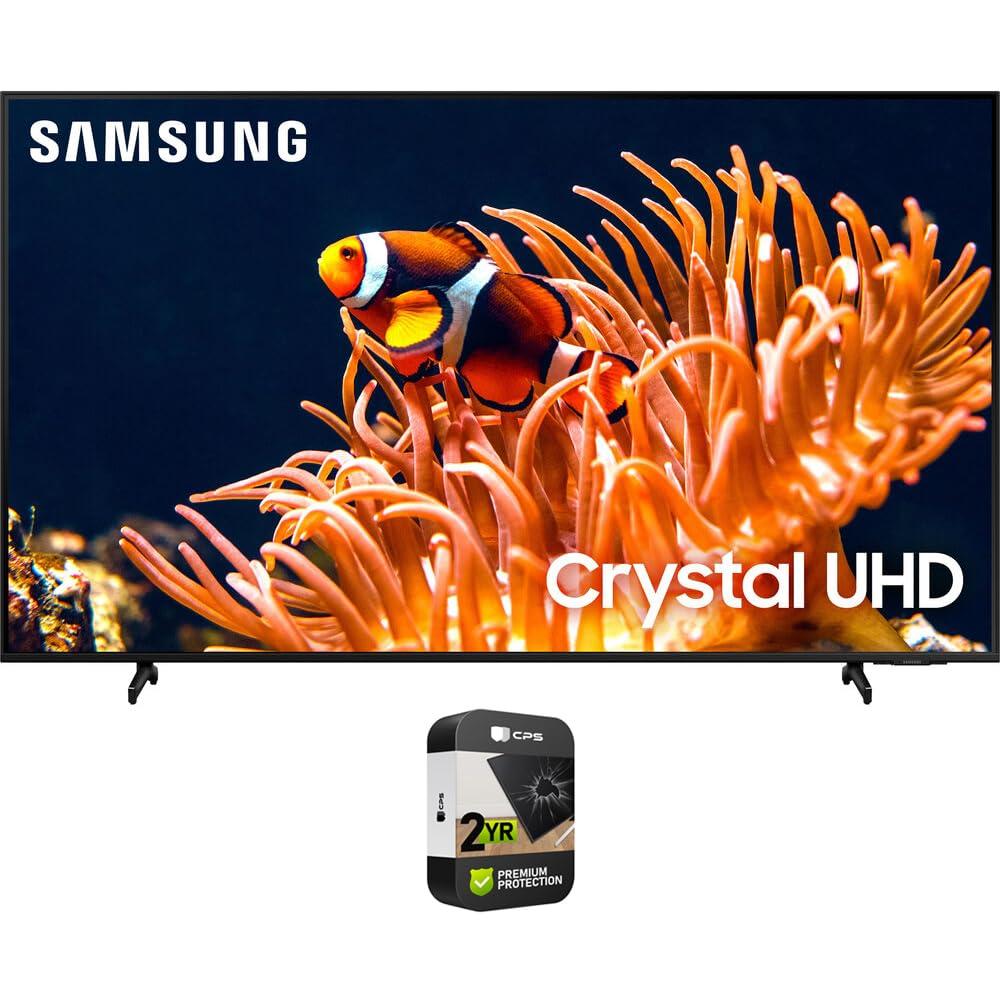 Samsung 65 Inch Crystal UHD DU8000 4K LED Smart TV, Bundle, with 2 YR CPS Enhanced Protection Pack, 2024 Model