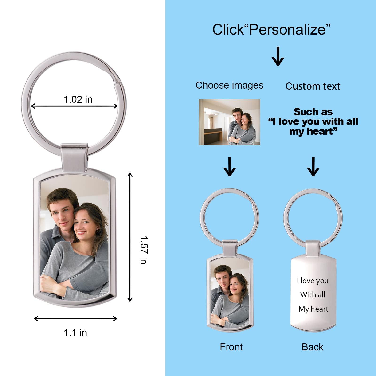 Personalized Photo Keychain Customizable Text Key Chain Alloy Pendant Keyring Custom Keychain With Picture Memorial Gifts - Image 5