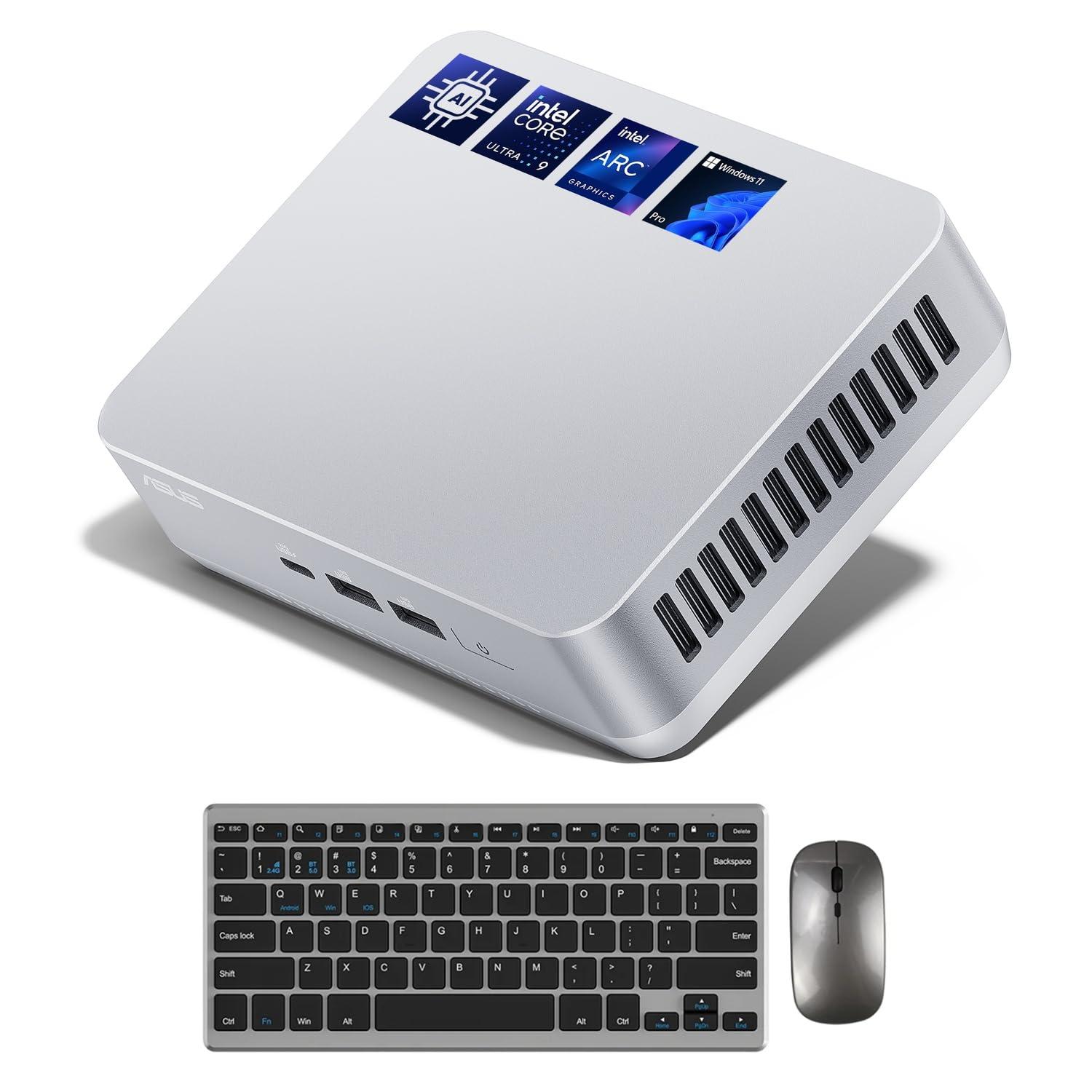 ASUS NUC 14 Pro+ AI Mini PC, Intel Ultra 9 185H (16C/22T, Up to 5.1GHz), 32GB DDR5 RAM, 1TB PCIe SSD, Mini Desktop Computer Win 11 Pro, WiFi 6E, BT 5.3, Thunderbolt 4, 8K HDR, VESA Mount Small PC