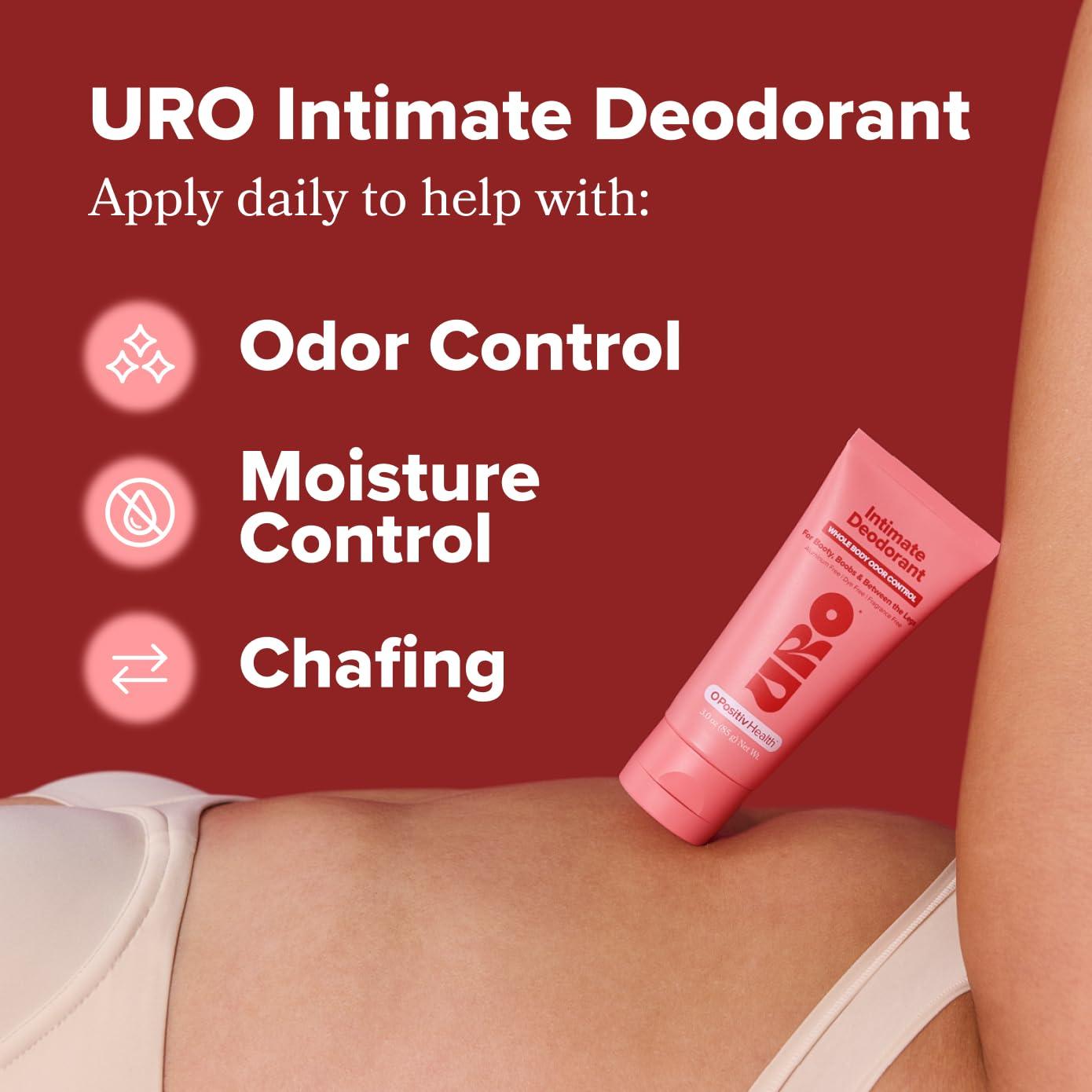 O Positiv URO Intimate Whole Body Deodorant Cream – Dermatologist Tested, Hypoallergenic, Non-irritating, Aluminum Free, Unscented, Dries Clear – Odor & Moisture Control, Anti-Chafing – 3 Oz Tube - Image 2