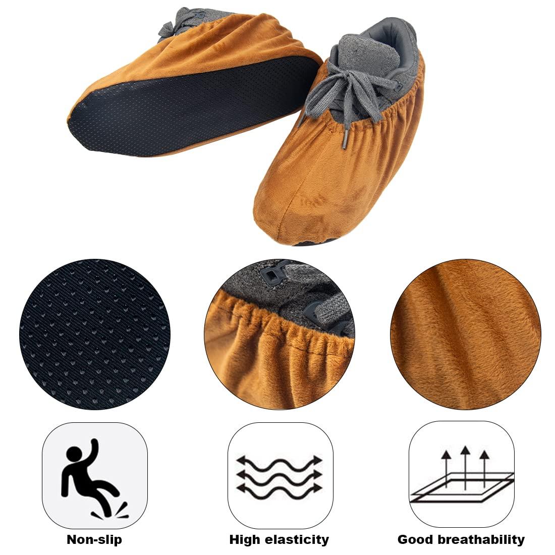 ELANE 9 Pairs Reusable Shoe Covers for Indoors，Washable Shoe Covers Bowling Shoe Covers Reusable，Non Slip Shoe Covers Foot Service for Indoor Household Office Laboratory (12inch) - Image 4