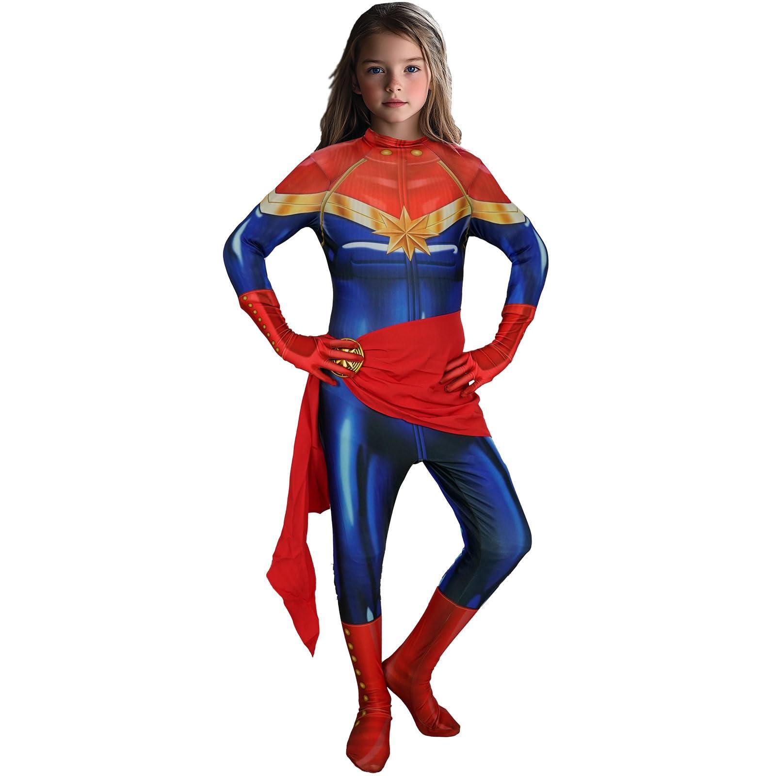 Lahnimm Girl's Superhero Cosplay Costume Halloween Spandex Jumpsuit Costume 3D Style Cosplay Suit - Image 3