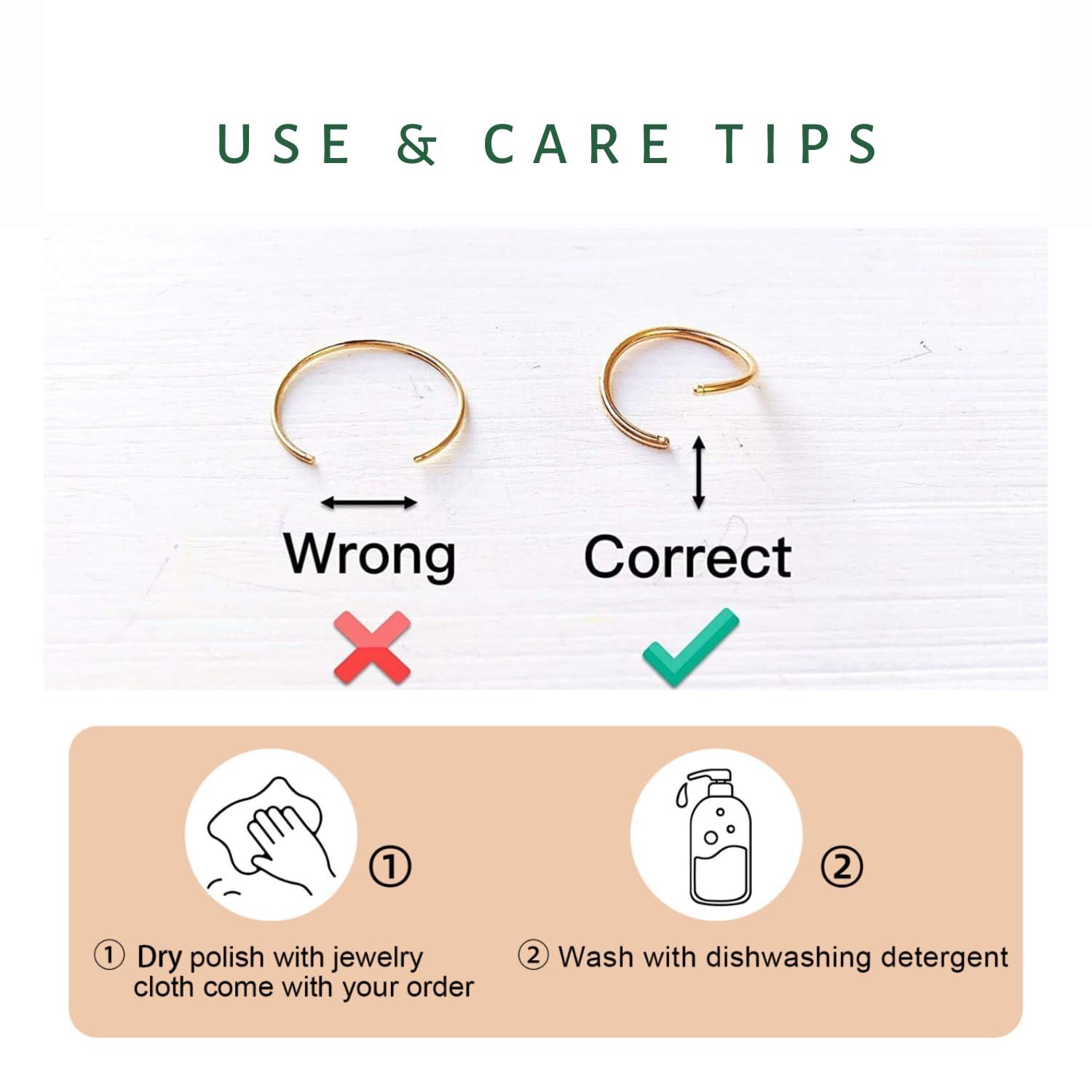 14k Gold Filled 20G Small Thin Nose Ring Hoop for Women, 6mm - 7mm Adjustable Nostril Piercing Jewelry - Image 9