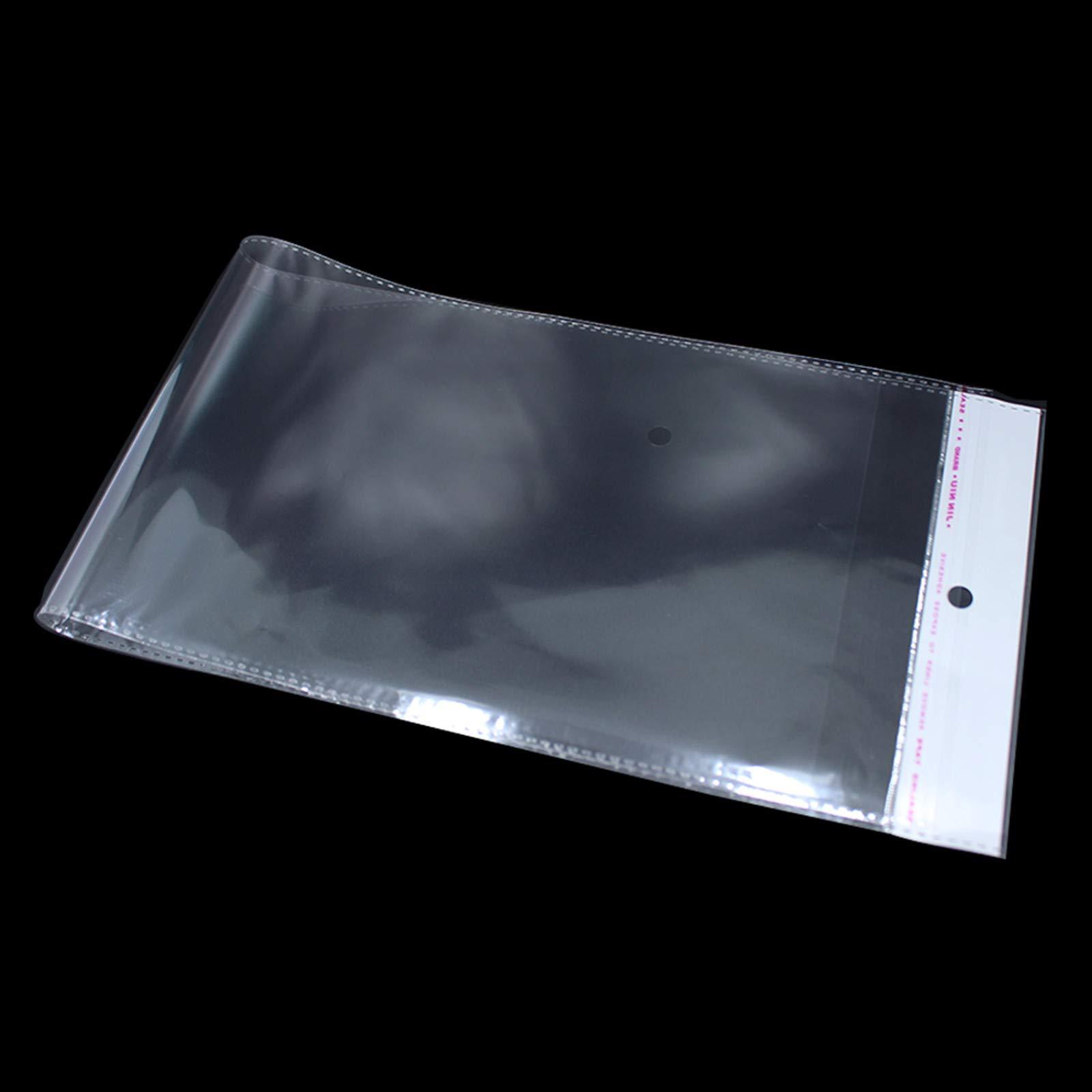 PABCK 100 Pack (Available Size 4.13x21.6 inch) Clear Self Adhesive Straight Hair Packaging Bags with Hang Hole Wigs Hair Storage Beauty Personal Care Hair Care Extensions Wigs Accessories
