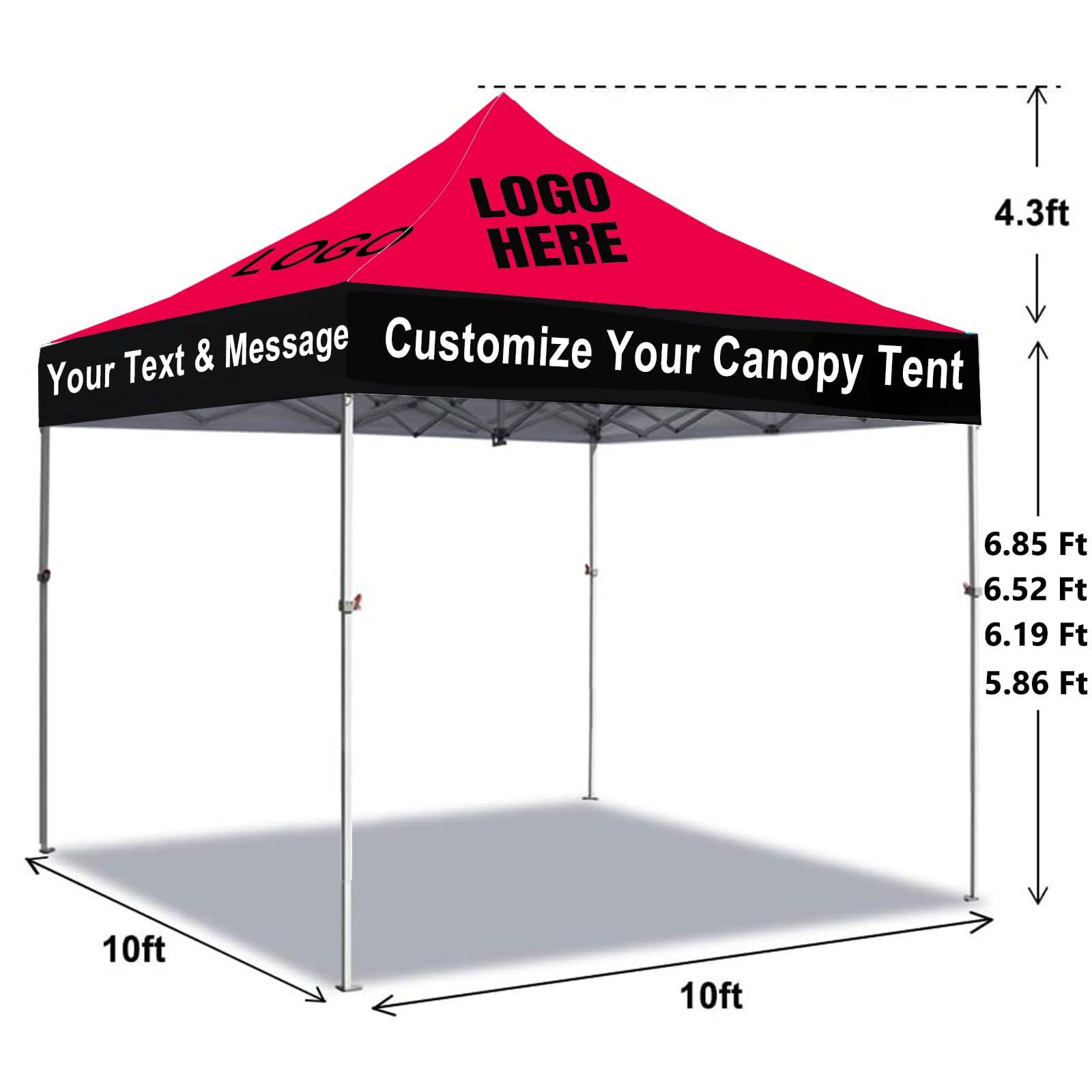 Custom Canopy Tent 10x10 with Logo, Personalized Pop Up Canopy Tent Outdoor Events Business, Nano-Grade Water Repellent Heavy Duty (Customized Configuration - Image 3
