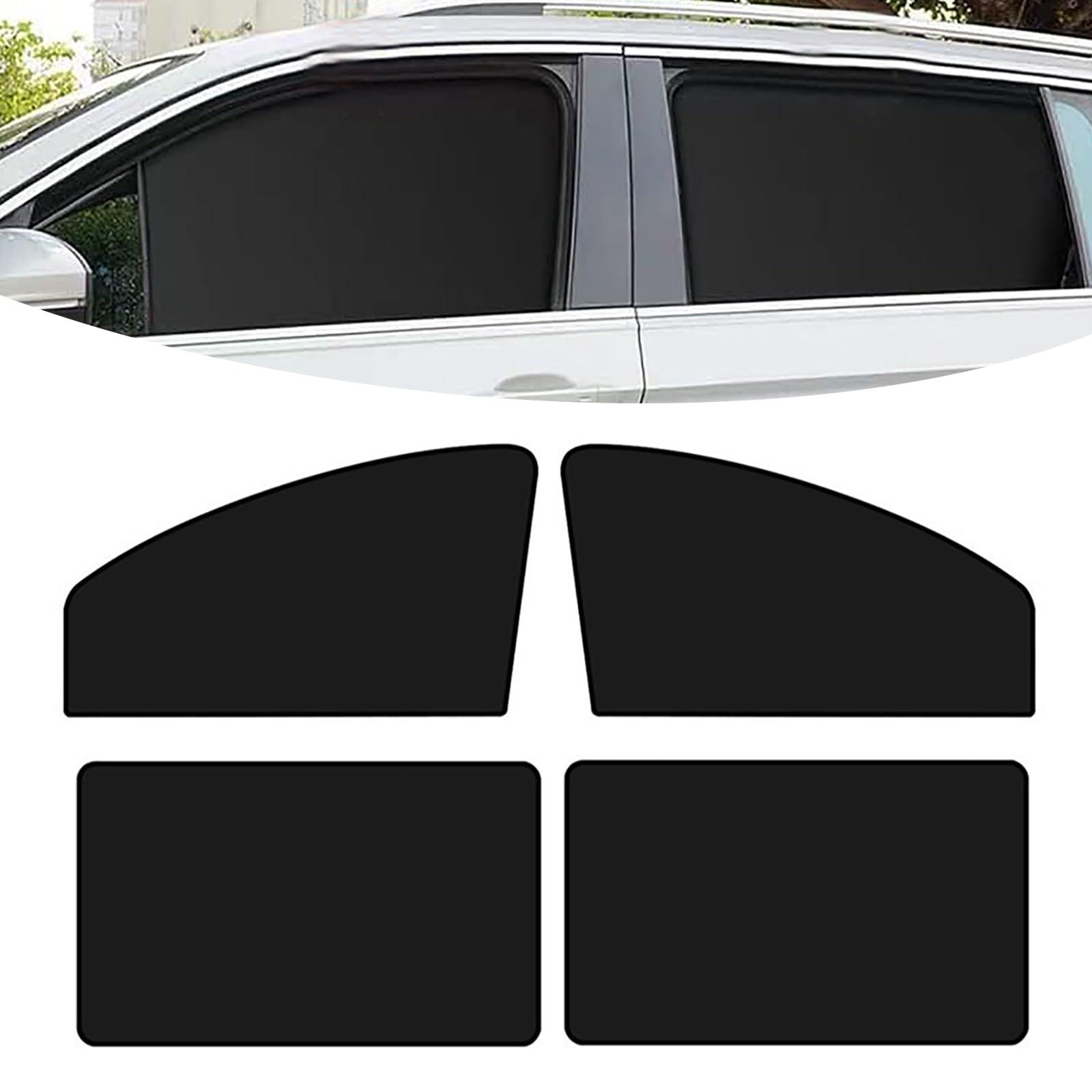 Merdege Pack of 4 Car Window Shade, Front Rear Side Window Protectors, 12.99x18.9x24.41 In/31.5x18.9 In Car Curtains Universal for Most Cars (Black) - Image 1