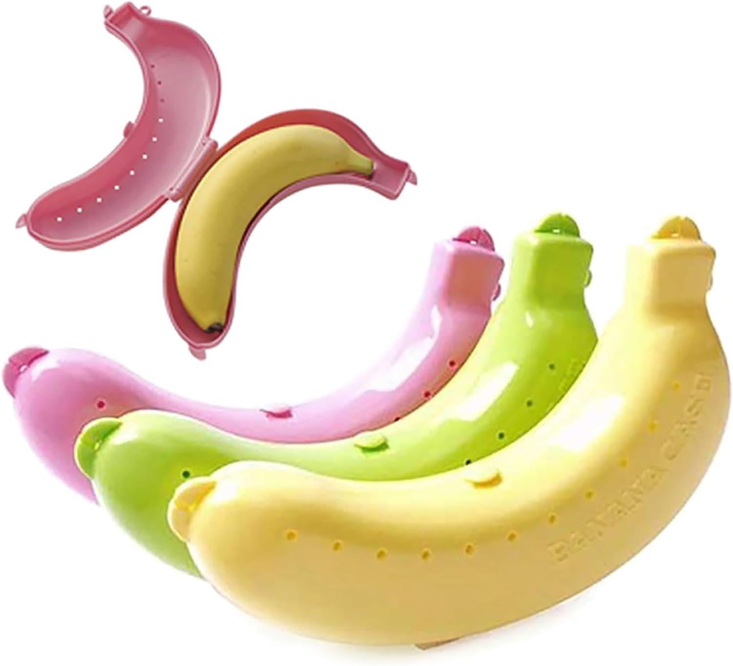 Jinshining Yellow Banana Protective Case Banana Protector Box Holder Banana Protector Flexible Plastic Fruit Banana Storage Case for Picnic and Travel Container Sets - Image 3