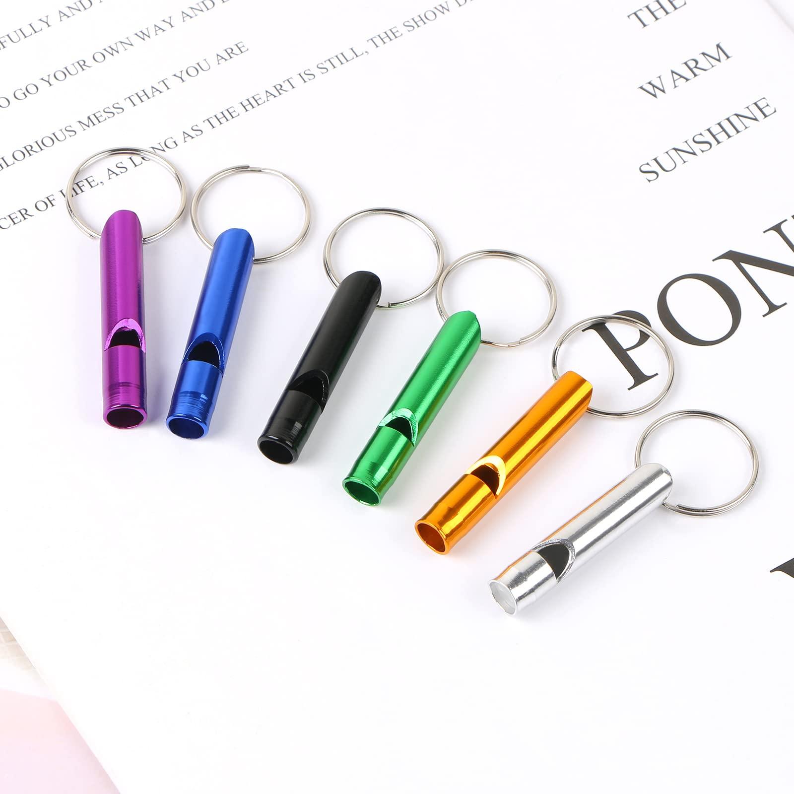 MIDELONG 12 pcs Emergency Whistle with Key Chain, Aluminum Extra Loud Safety Survival Whistle Keychain for Outdoor Sports Camping Hiking Boating Hunting, 6 Colors - Image 5