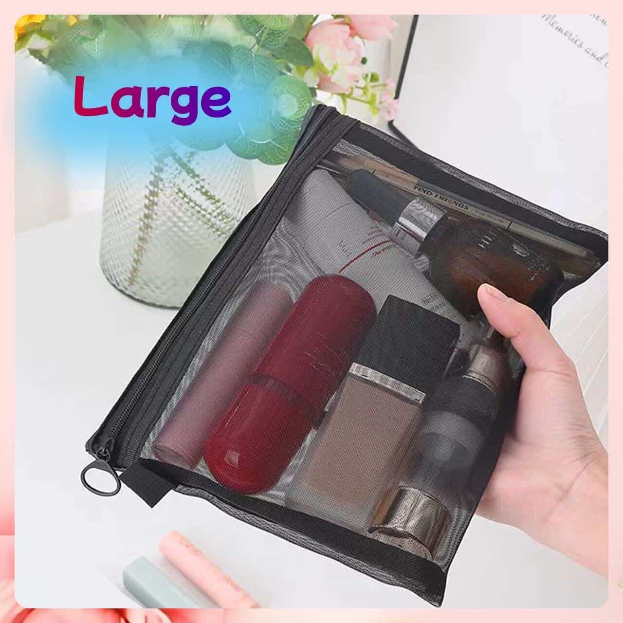 ZSlactp 5-Pack Small Mesh Zipper Pouch Bags, Cosmetic Organizer for Travel and Makeup Accessories, Small Mesh Makeup Bag with Zipper for Purse - Image 6