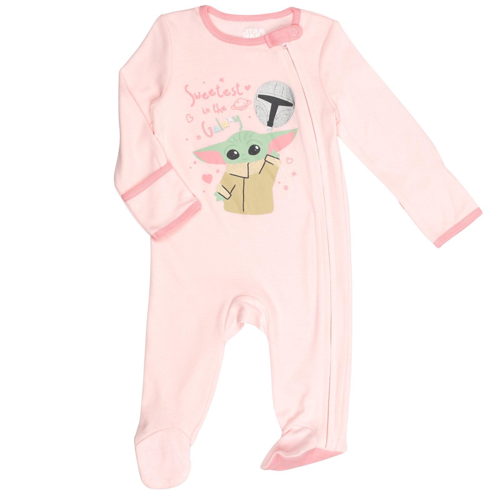 STAR WARS The Child Baby Girls Sleep N' Play Coverall Headband Bib and Blanket 4 Piece Newborn - Image 2