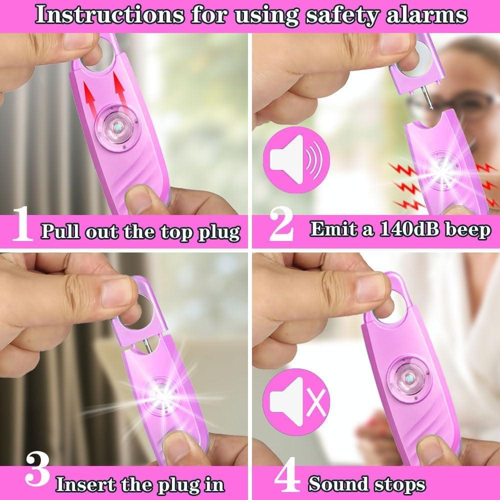 FA FIGHTART Personal Safety Alarm Siren for Women 140db Sound Strobe Light with Key Chain Devices for Women Men Pink - Image 3