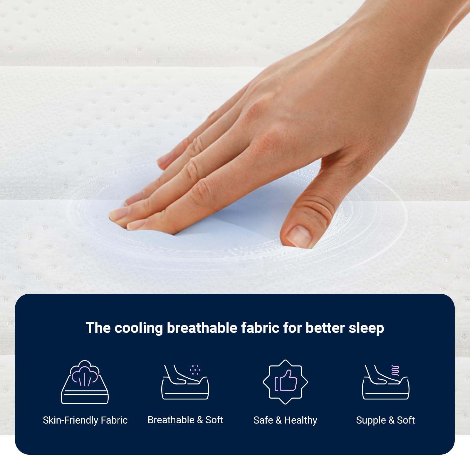 Avenco Queen Mattress, 12 Inch Medium Firm Queen Size Mattress in a Box, Hybrid Mattresses with Smarts™ Coil Pocket Springs for Motion Isolation, Strong Edge Support, CertiPUR-US Certified - Image 4