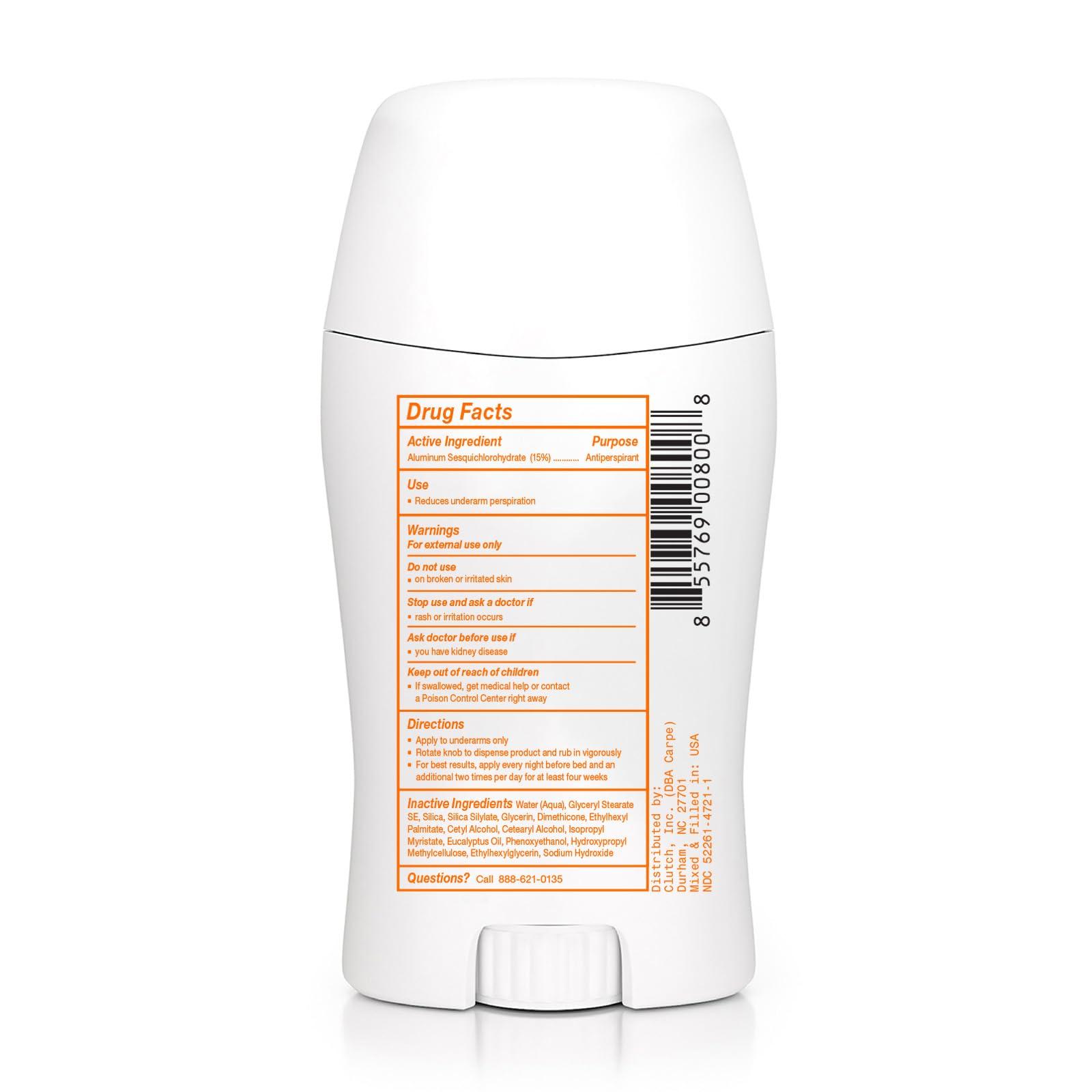 Carpe Underarm Antiperspirant and Deodorant, Clinical strength with all-natural Eucalyptus scent, Combat excessive sweating Stay fresh and dry, Great for hyperhidrosis - Image 8