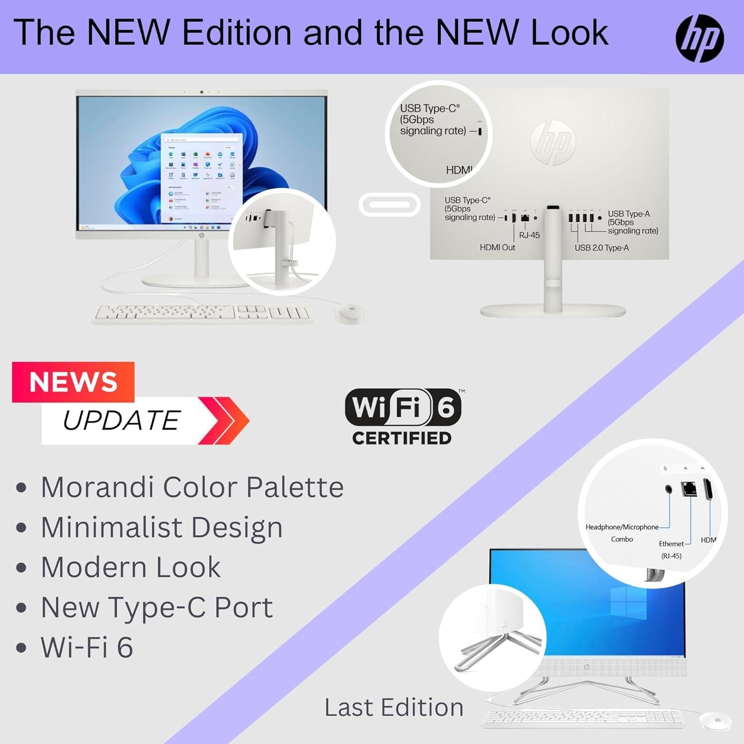 HP 22 inch All-in-One Desktop PC • The New Version and Look • Microsoft Office License Included • 32 GB RAM • 1 TB PCIe SSD • FHD Display • Intel Celeron Processor • Windows 11 Pro - Image 2