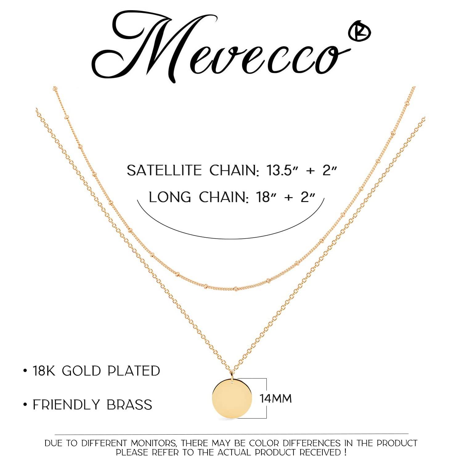 MEVECCO Layered Heart Necklace Pendant Handmade 18k Gold Plated Dainty Gold Choker Arrow Bar Layering Long Necklace for Women - Image 3