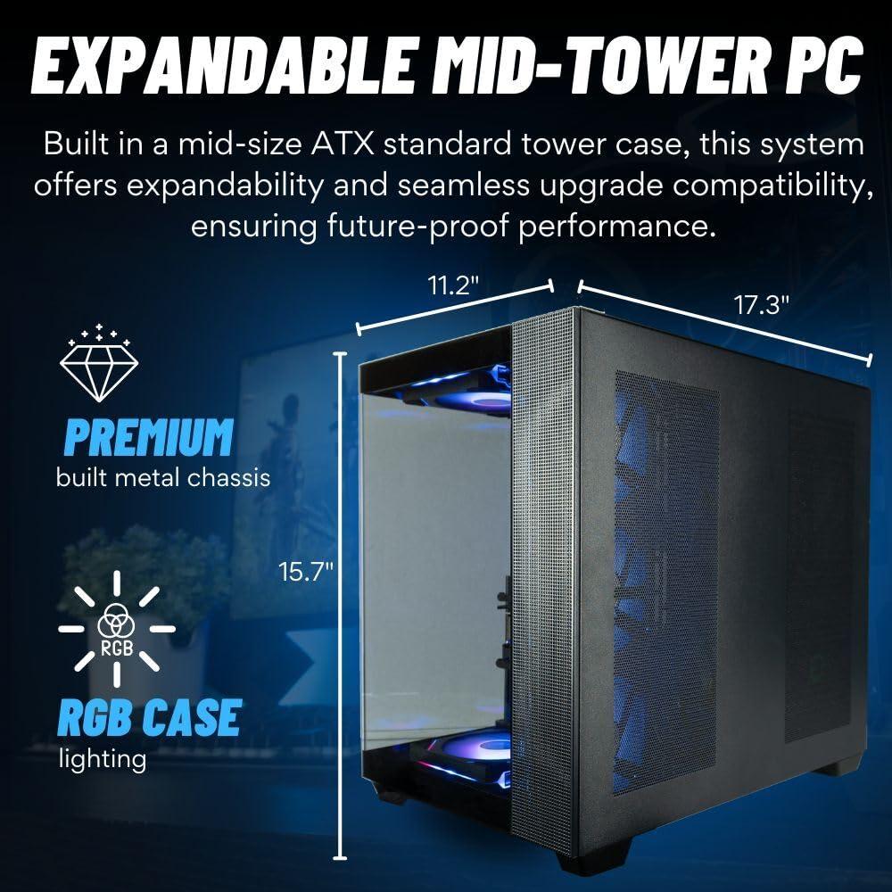 Panorama XL RTX 5090 Gaming Desktop PC - AMD Ryzen 7 9800X3D, 64GB DDR5 5600 RAM, 2TB NVMe Gen4 SSD, WiFi 6E + BT 5.4, HDMI, RJ45, Windows 11 Pro - Best 2025 RGB Prebuilt Tower Computer for Gamers - Image 7