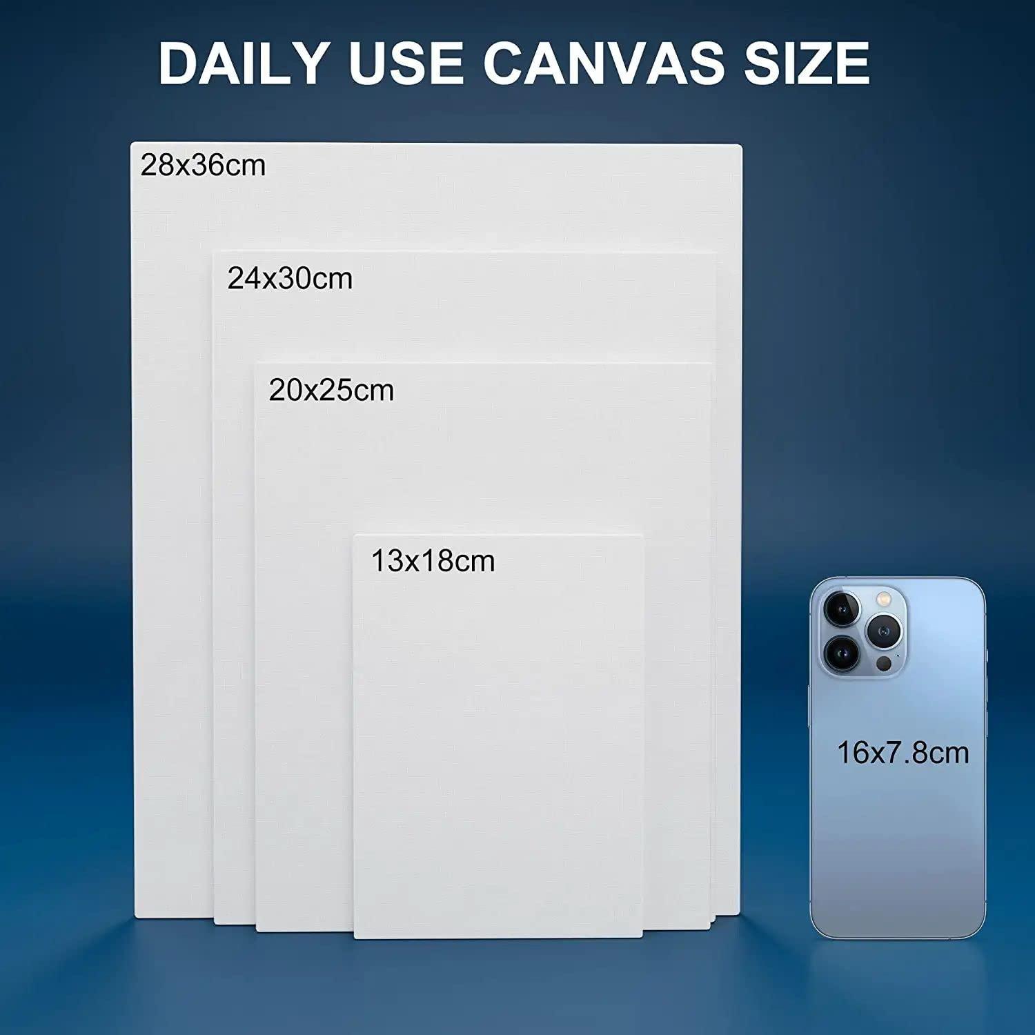 Artkey Canvases for Painting 8x10 Inch 12-Pack, 10 oz Primed 100% Cotton White Blank Canvas Boards for Painting, Art Supplies Paint Canvas Panels for Acrylic Oil Watercolor Tempera Paints - Image 3