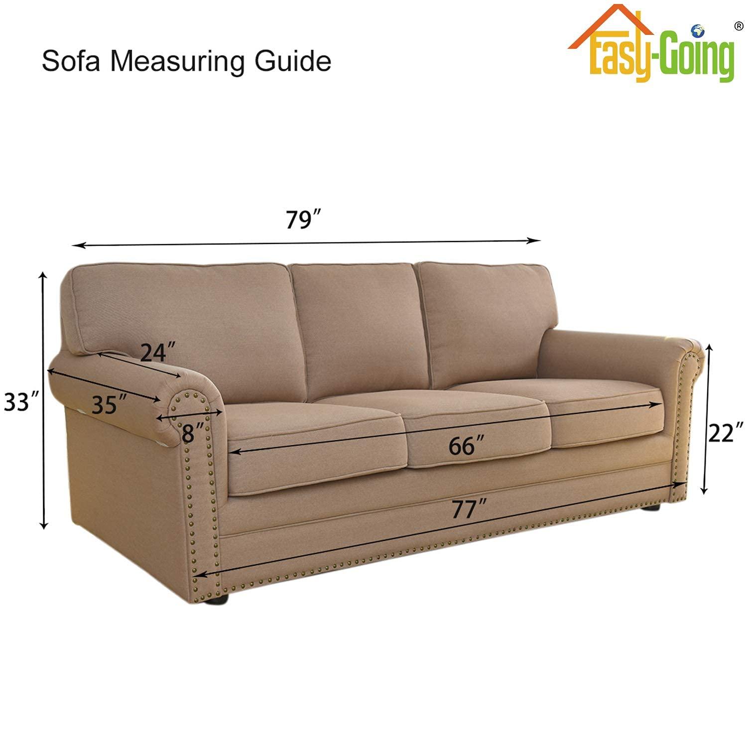 Easy-Going Stretch Sofa Slipcover 1-Piece Sofa Cover Furniture Protector Couch Soft with Elastic Bottom for Kids, Polyester Spandex Jacquard Fabric Small Checks (Sofa, Dark Gray) - Image 2