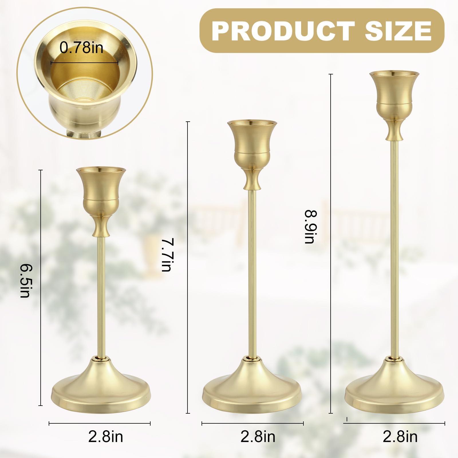 Tunyet Candlestick Holders 6PCS, Metal Taper Candle Holder, Gold Candle Holders for Pillar Candles, Candle Holder for Halloween Decorations - Image 3