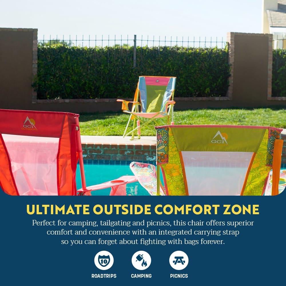 GCI Outdoor Comfort Pro Rocker Camping Chair | Portable Folding Rocking Chair with Durable Armrests & Drink Holder — Sweet Tea - Image 3